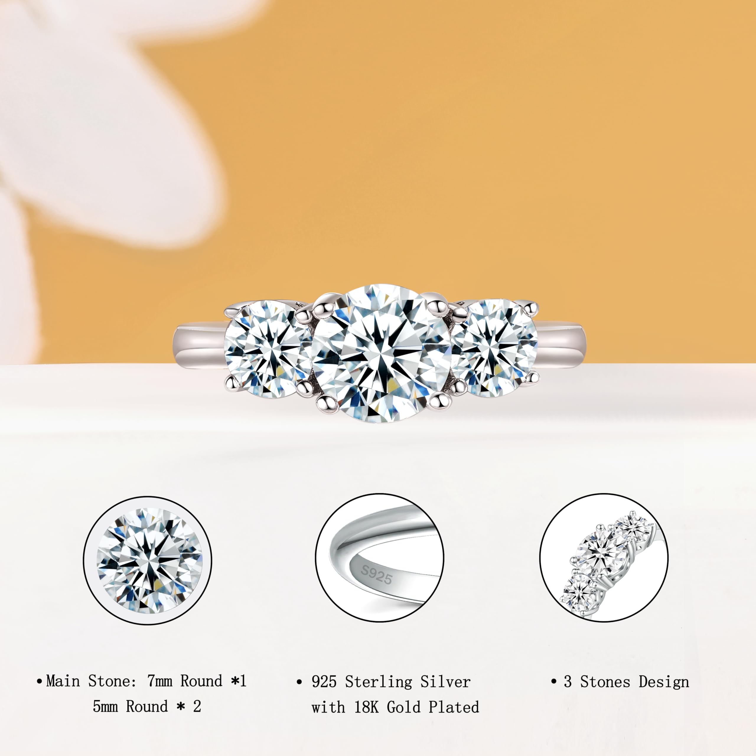 1.5ct Moissanite Engagement Ring for Women - Sterling Silver, D Color VVS1 Clarity - Wedding Promise Ring for Her - Perfect for Proposals, Anniversaries & Special Occasions