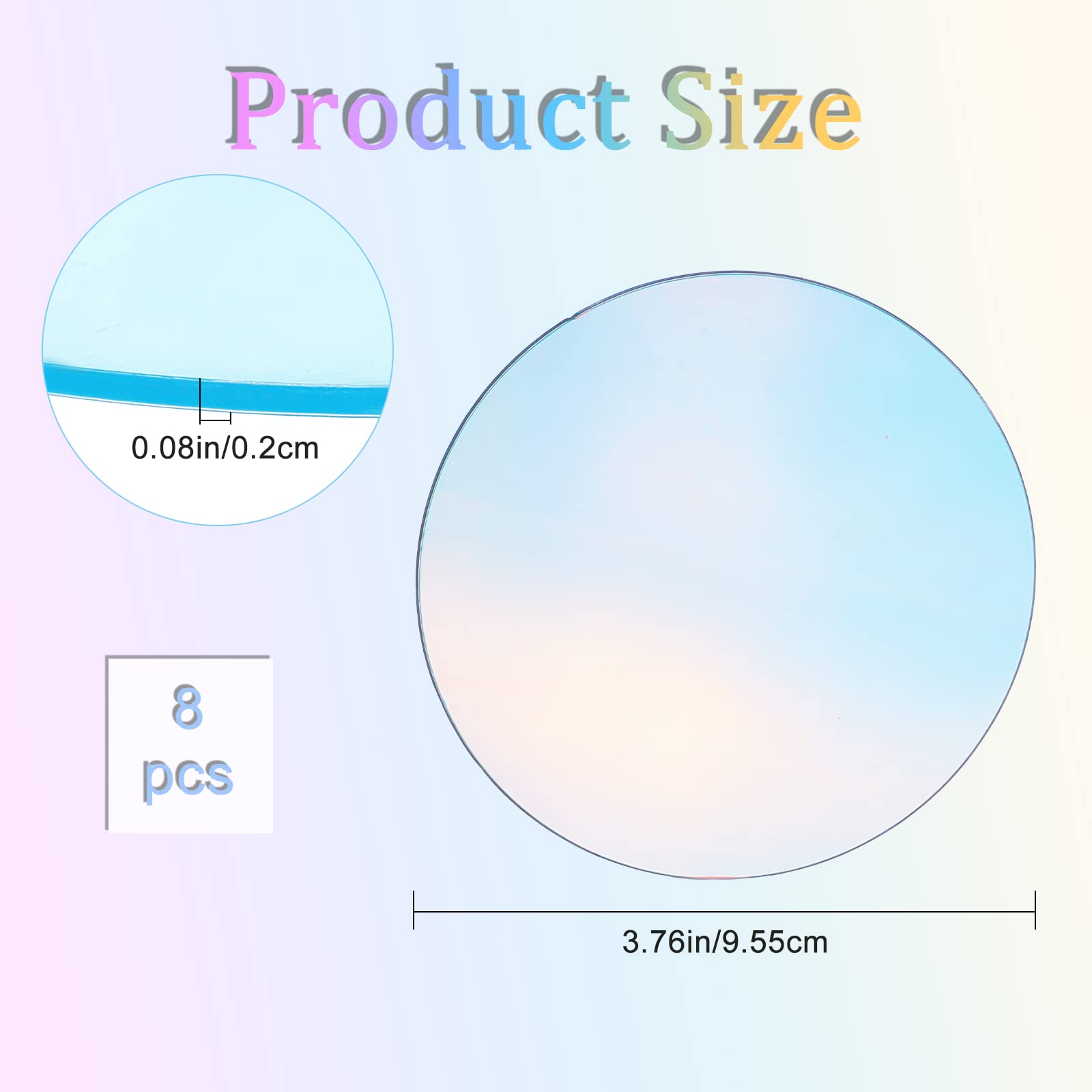 CRASPIRE 8Pcs Clear Acrylic Round Discs - 3.76