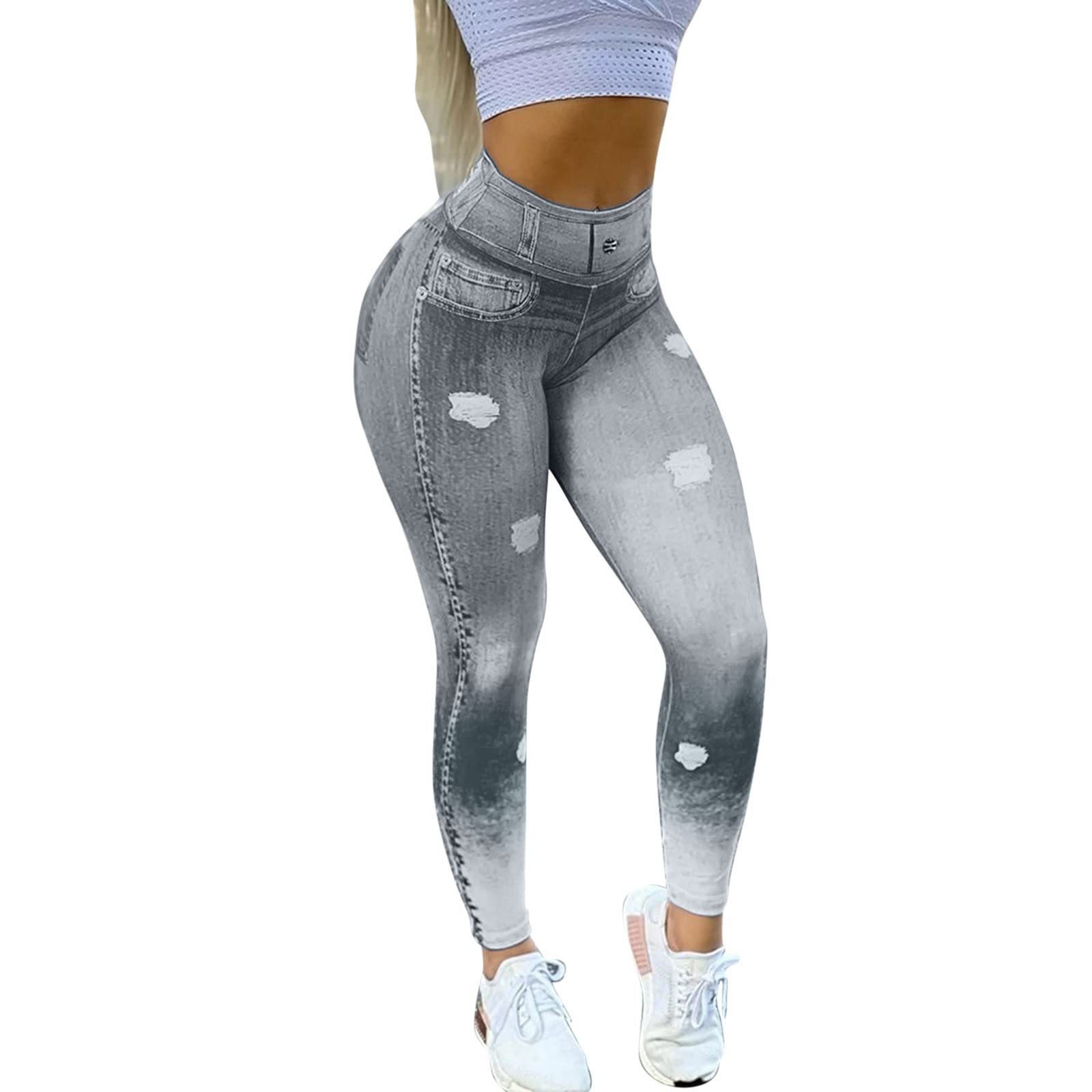 ZJRXM Women's High Waist Tummy Control Skinny Jeans Leggings - Stretchy Denim Jeggings for Yoga, Workout & Everyday Comfort | Perfect for Casual Wear, Office & Lounge
