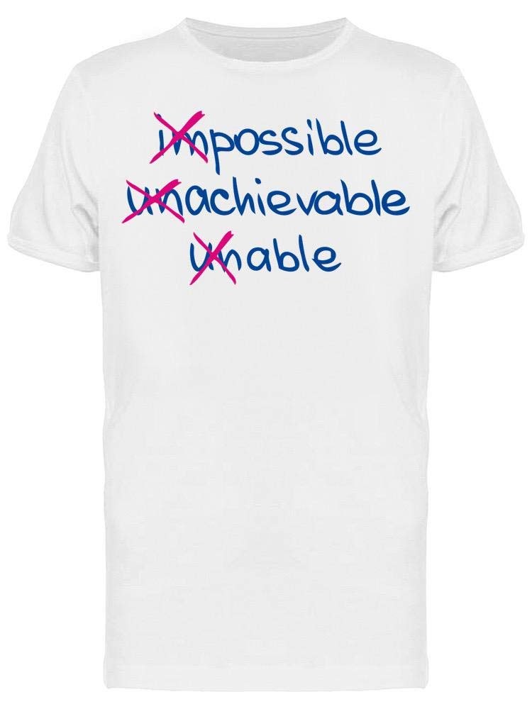 Smartprints Impossible Achievable Men's T-Shirt - Motivational Graphic Tee for Gym, Workout & Casual Wear