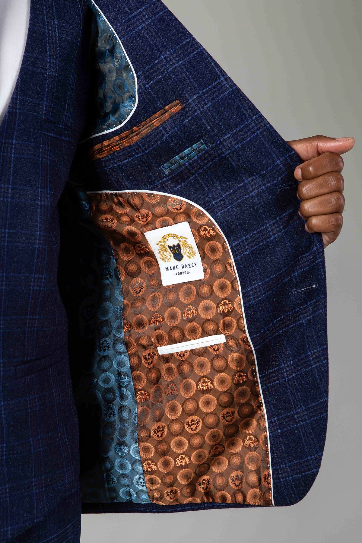 CHIGWELL Blue Tweed Check Blazer for Women - Classic Slim Fit Office Jacket - Perfect for Business Meetings, Work Attire & Formal Occasions