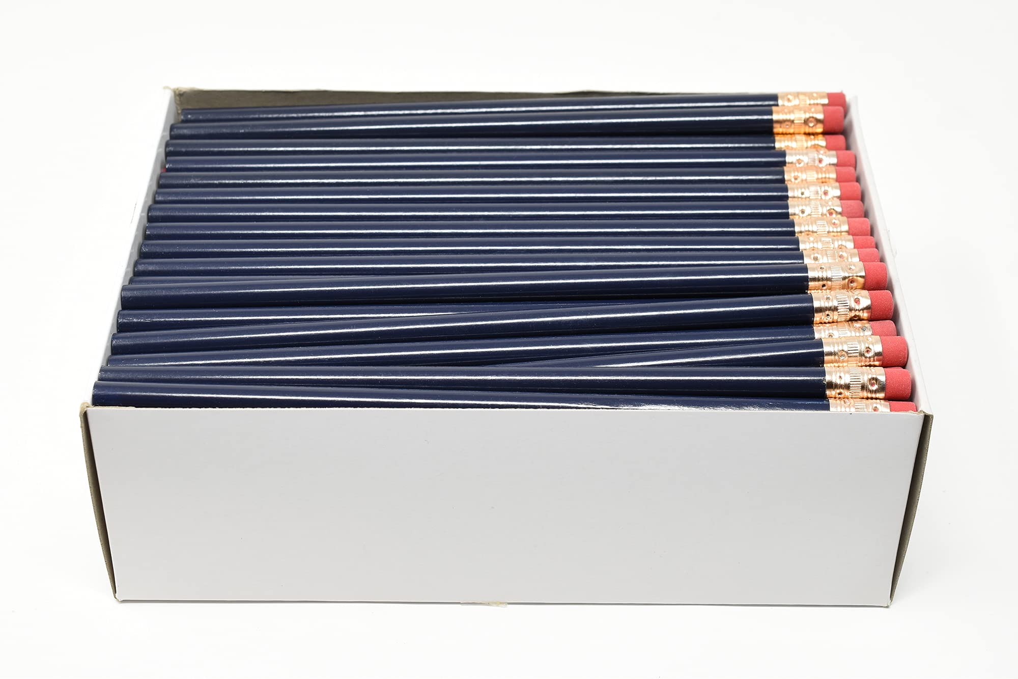 Premium Dark Blue Round Blank Pencils - Pack of 144 | Bulk School Supplies, Office & Art Drawing Pencils for Students, Teachers & Professionals