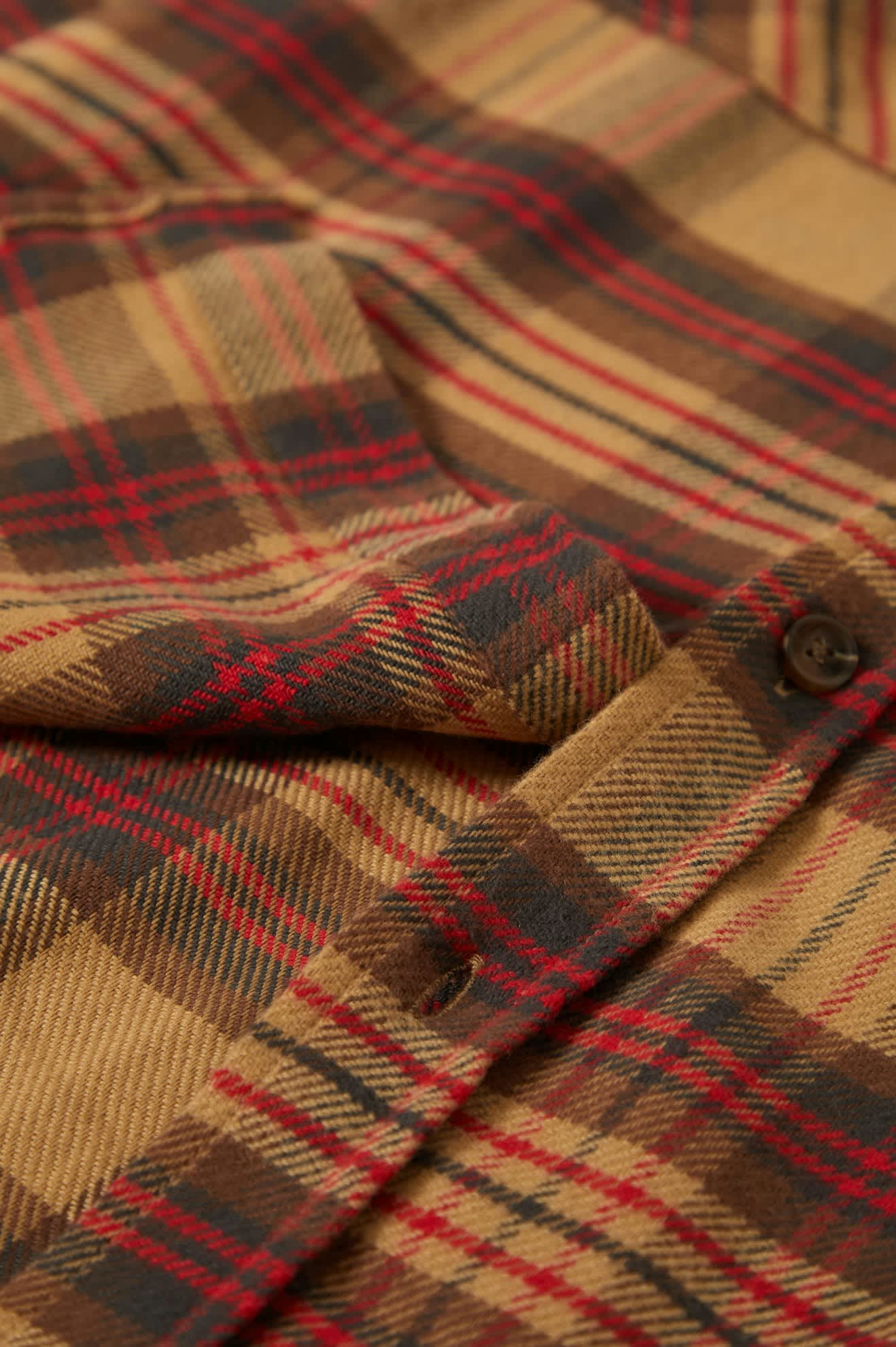 Bowery Long Sleeve Flannel Shirt for Men - Soft & Comfortable Plaid Shirt in Curry, Washed Black & Crimson - Perfect for Casual Wear, Outdoor Adventures & Layering