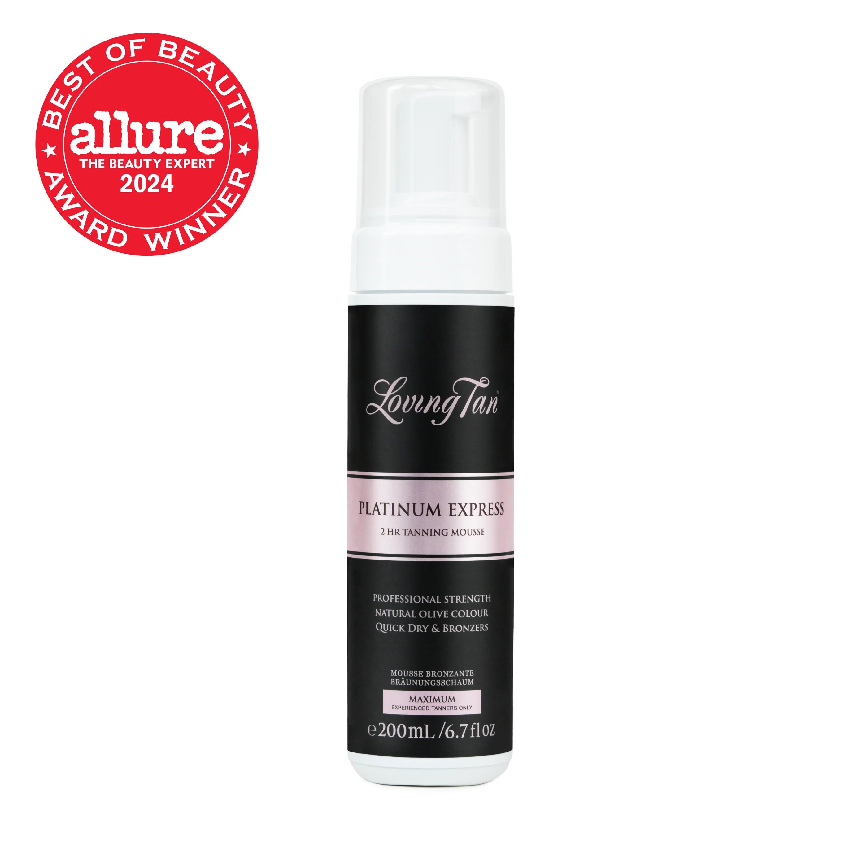 Loving Tan Platinum Express Self Tanner - 2 Hour Express Bronzing Mousse for a Natural, Streak-Free Glow | Perfect for Face & Body, Pre-Party Tanning, Special Occasions