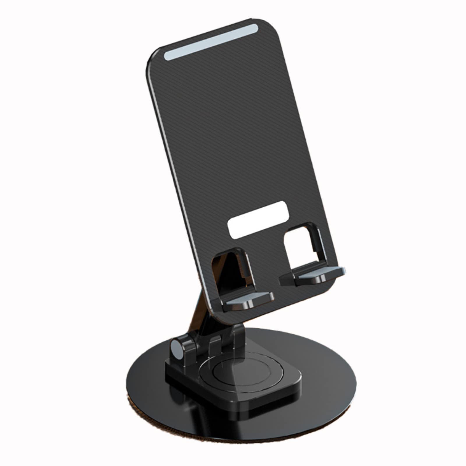 Portable Aluminum Foldable Phone Stand Holder with 360° Rotating Base - Adjustable Height & Angle - Perfect for Home Office, Video Calls, Watching Movies & Hands-Free Use (Compatible with All Smartphones)