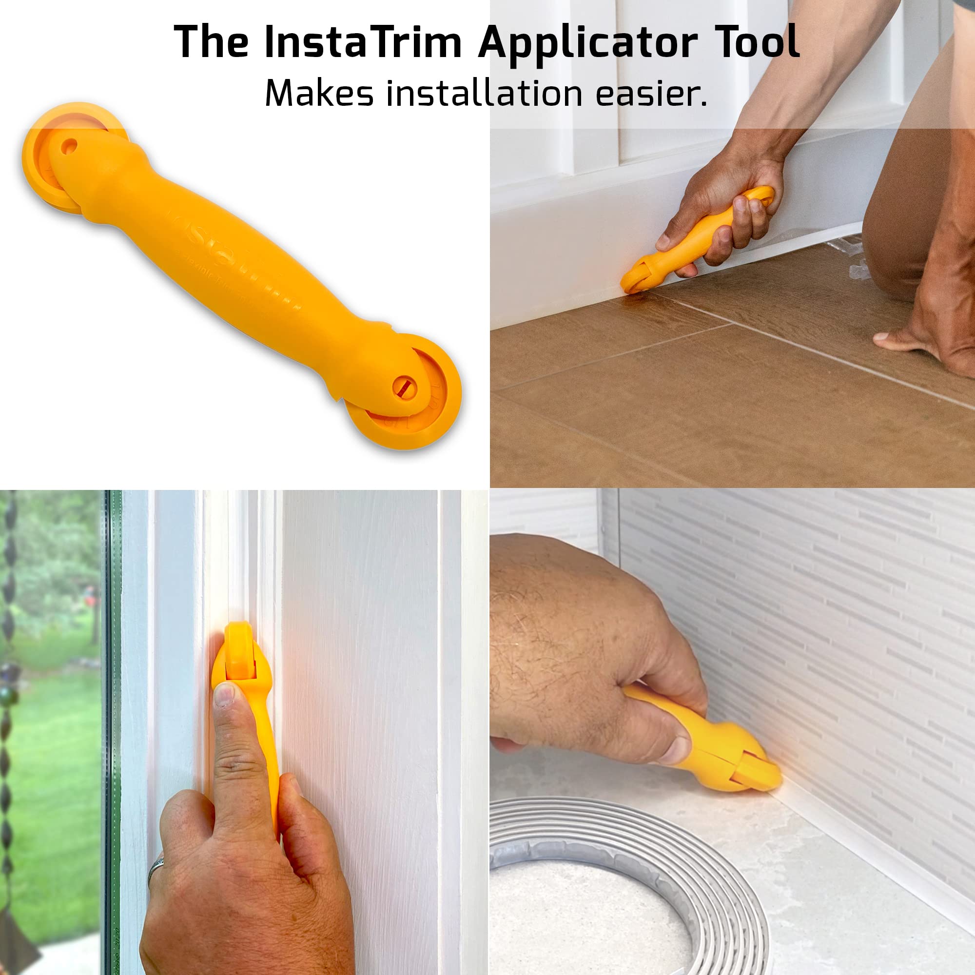 InstaTrim Applicator Tool – Professional DIY Caulk Trim Tool for Seamless Adhesive Installation, Smooth Durable Finish – Perfect for Home Improvement, Bathroom & Kitchen Renovations, Wall & Floor Sealing – Great for Caulking Tiles, Baseboards, Countertops and Window Frames