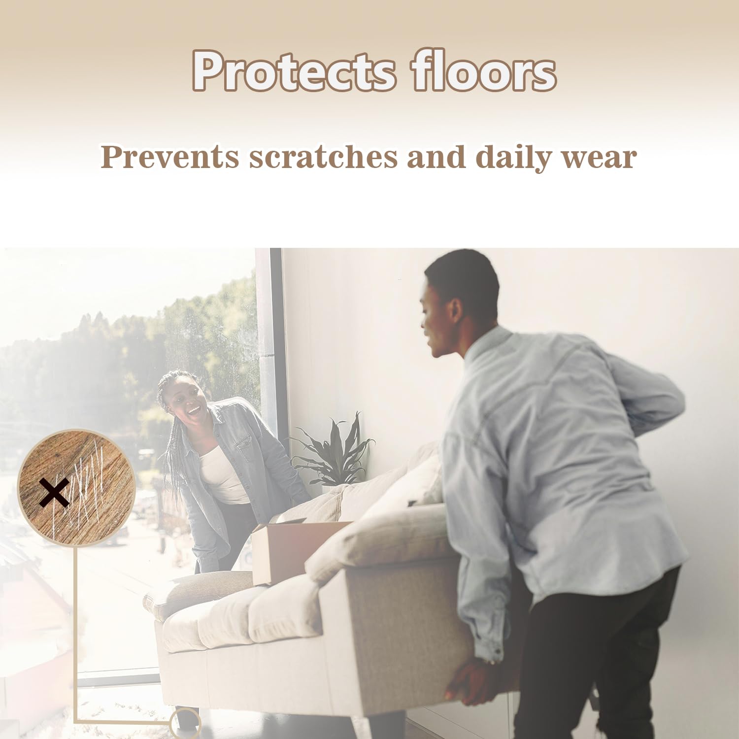 Yelanon 24-Pack 2.5 Inch Premium Black Felt Furniture Pads for Hardwood Floors - Chair Leg Protectors, Scratch Prevention for Tables & Sofas - Perfect for Home, Office & Dining Room Furniture Protection