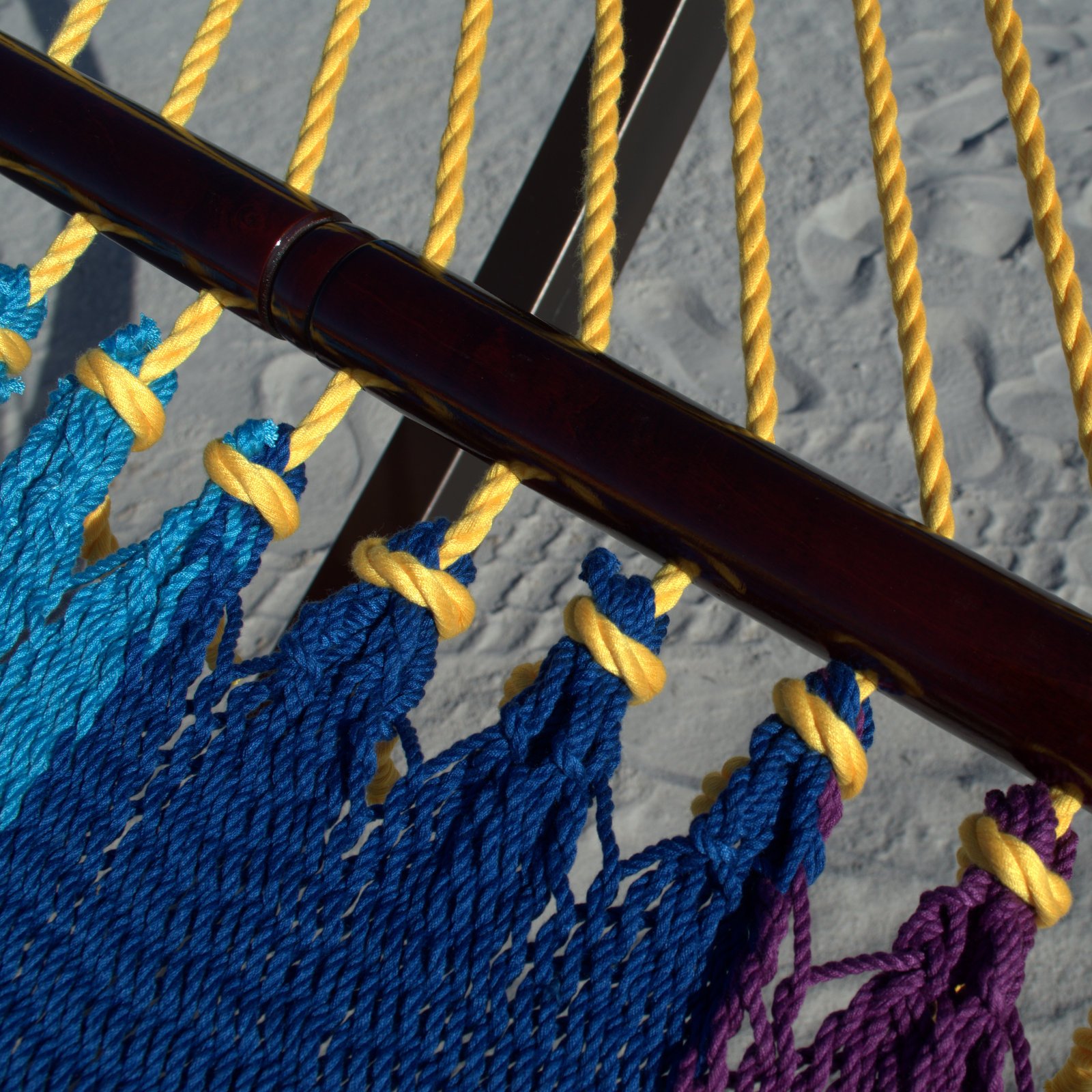 Double Caribbean Hammock - Soft-Spun Polyester - 48 Inch Rainbow Color - Perfect for Backyard, Beach, Camping & Outdoor Relaxation