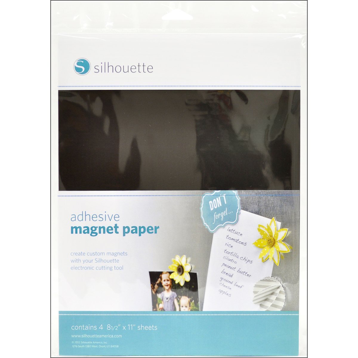 Silhouette Media-Magnet-ADH Adhesive Magnet Paper Sheets - Strong Sticky Back for DIY Crafts, Fridge Decor, School Projects & Office Organization
