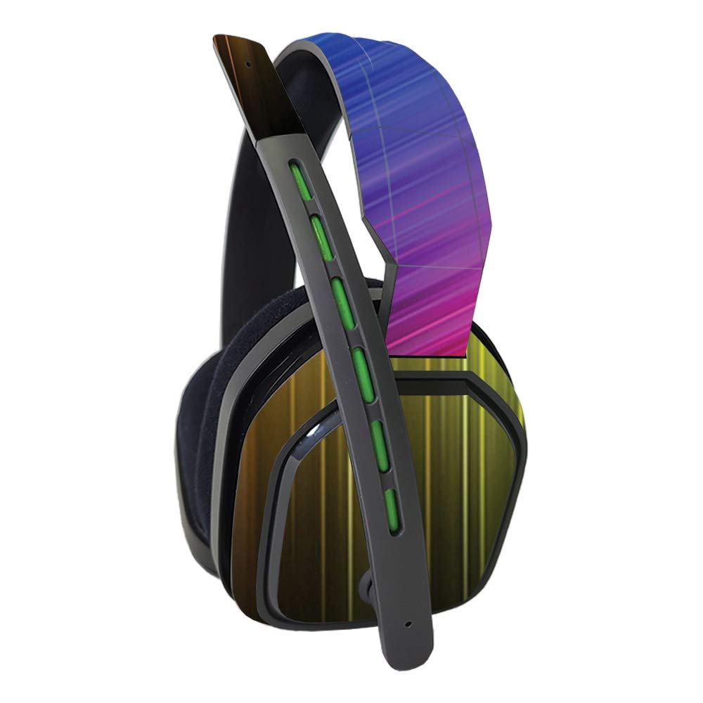 MightySkins Vinyl Decal Wrap Cover for Astro A10 Headset - Rainbow Streaks | Protective & Durable Skin | Easy to Apply & Remove | Made in USA | Perfect for Gaming, Streaming & Customizing Your Headset