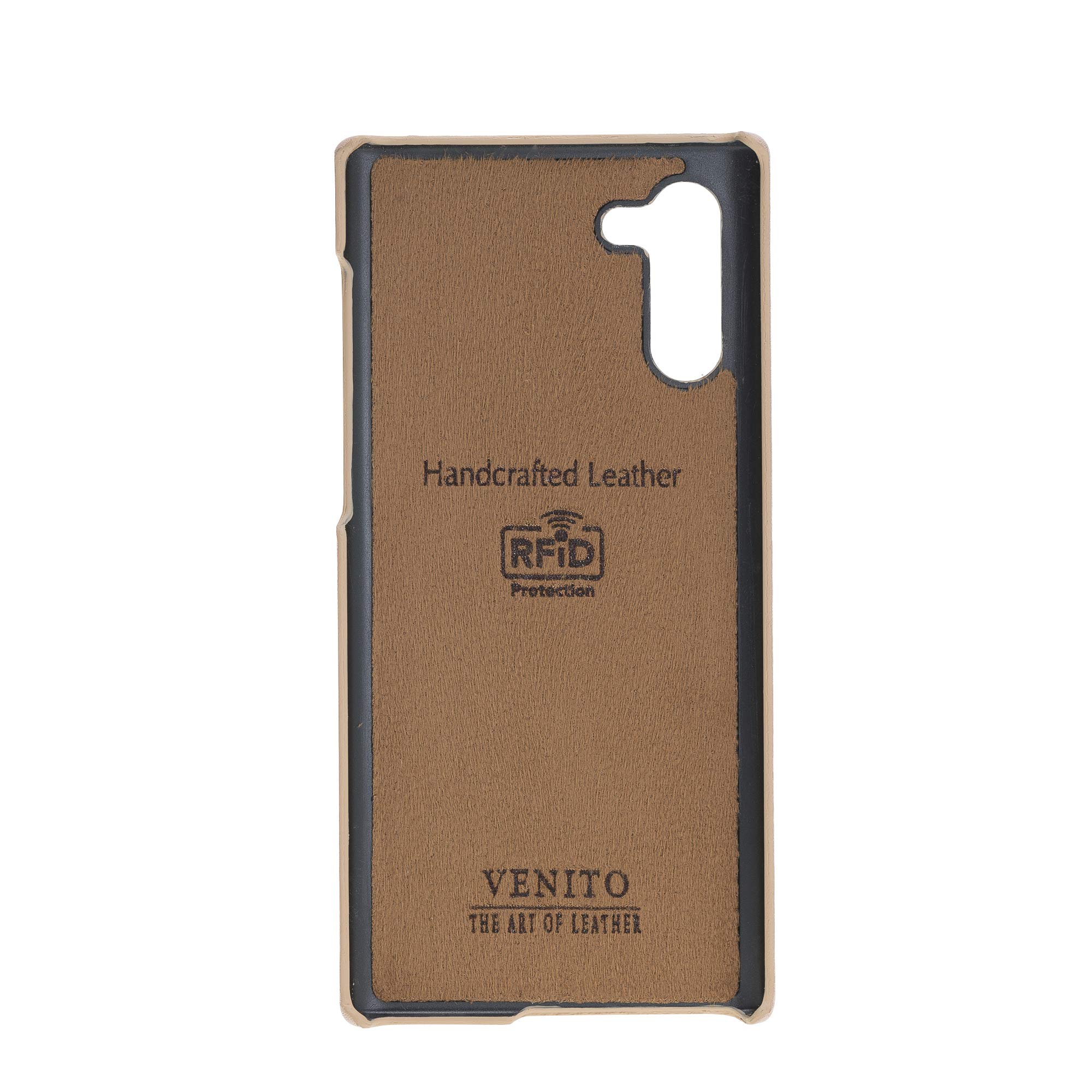 Venito Florence Genuine Leather Wallet Phone Case for Samsung Galaxy Note 10 - RFID Blocking Protection - Detachable Card Holder - Nude Pink - Perfect for Travel, Work & Everyday Use