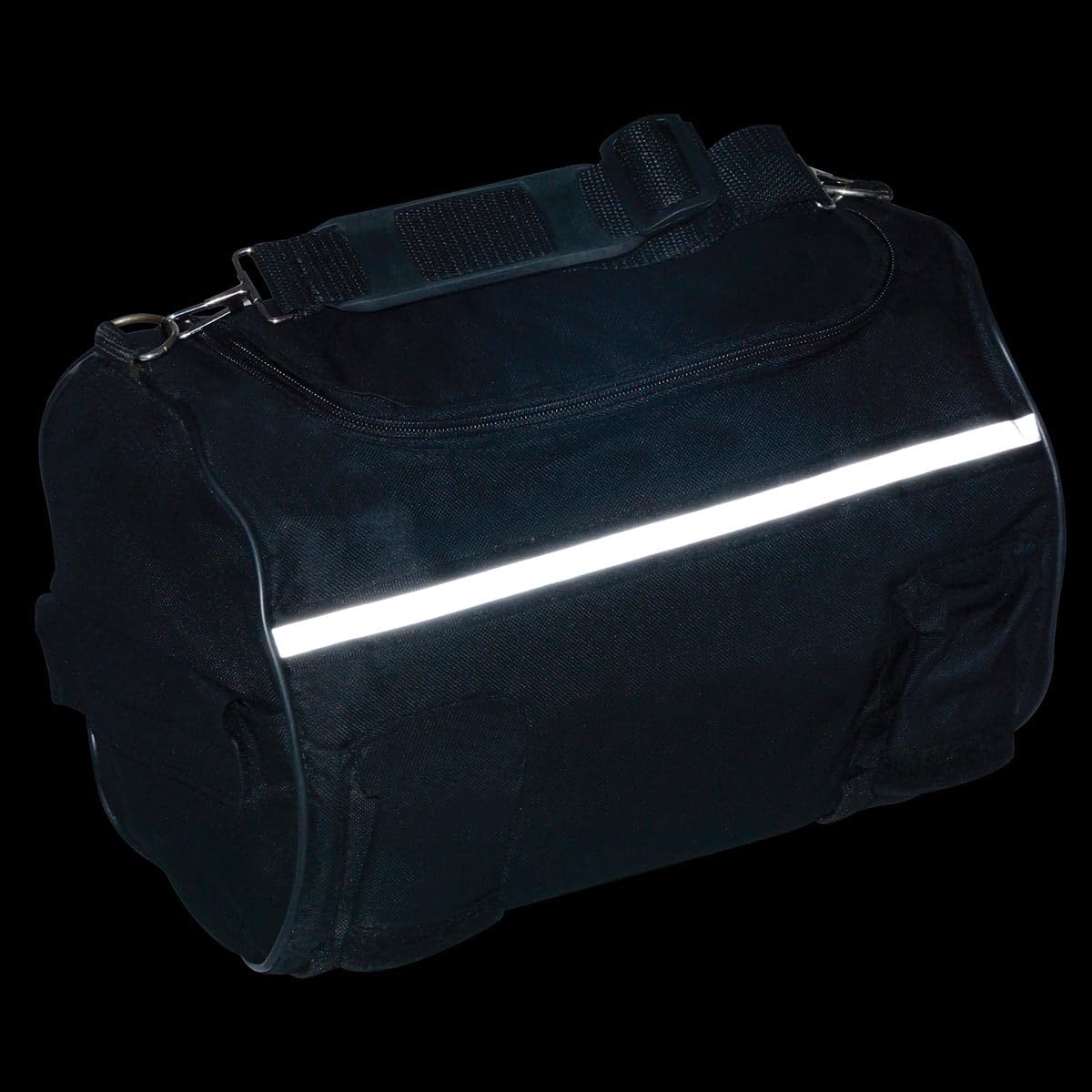 Milwaukee Leather SH608 Medium Black Textile Motorcycle Roll Bag with Reflective Material - Waterproof Storage for Bikes, Travel & Commuting - One Size Fits All