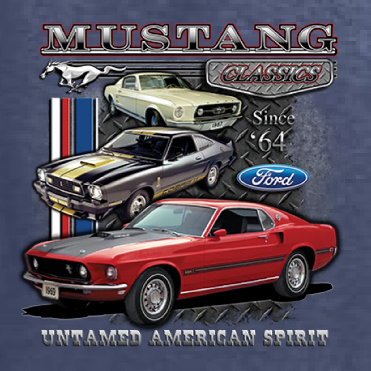 Ford Mustang Classic American Muscle Car Men's Graphic T-Shirt - Perfect for Car Enthusiasts, Casual Wear & Gift Giving