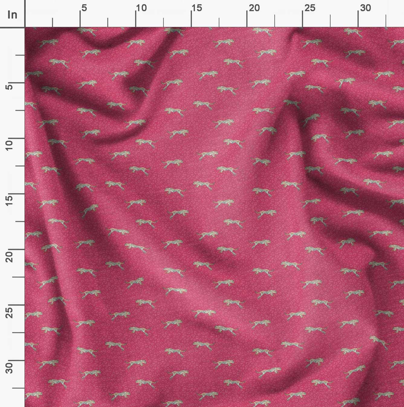 Soimoi Moss Georgette Pink Fabric by The Yard - 42 Inch Wide Leopard Print Animal Skin Textile for Dresses, Blouses & Scarves - Stylish Printed Fabric for Fashion Design & DIY Projects
