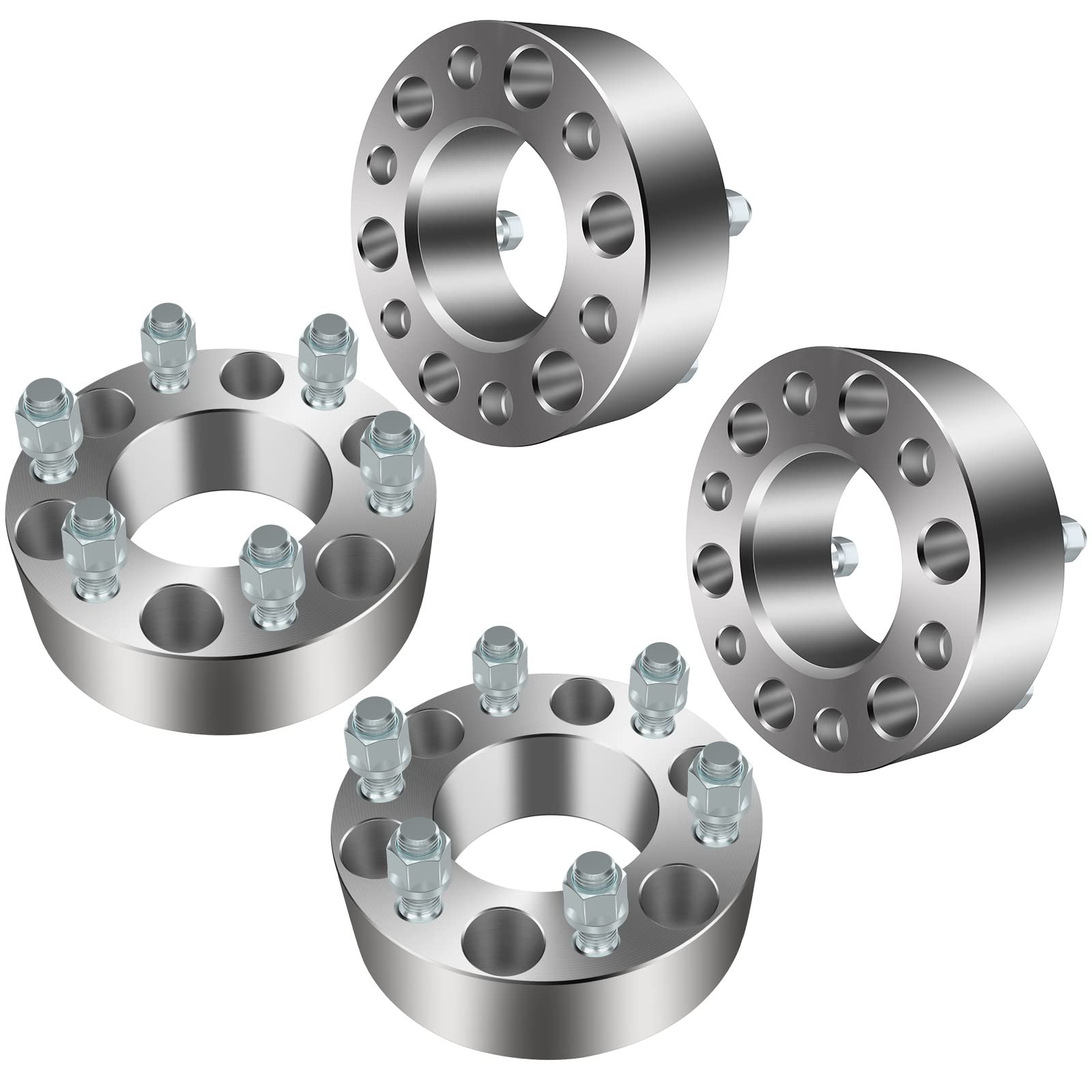 6x135 to 6x135 Wheel Spacers Adapters 2 Inch 6 Lug Wheel Spacer Kit with 14x2 Lug Nuts (87.1mm CB) - Compatible with 2003-2017 Ford Expedition & 2004-2017 Ford F-150 (4PCS) - Enhance Stance & Clearance for Off-Roading & Custom Wheels