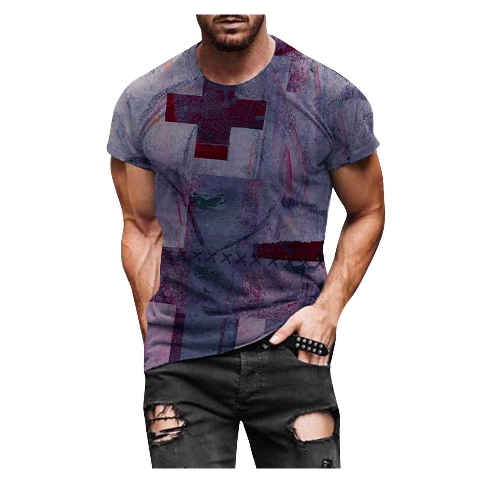 XXBR Men's Long Sleeve T-Shirt - 3D Digital Printed Retro Fire Design Muscle Workout Athletic Top for Fall | Gym, Streetwear & Casual Outfits