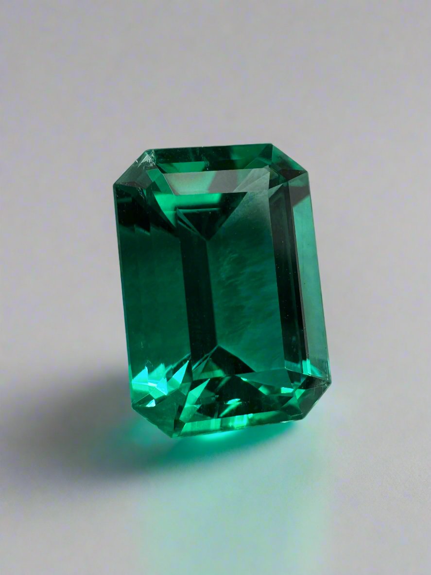 4.10 Carat AAA+ Vivid Bluish Green Natural Brazilian Loose Emerald Gemstone - Perfect for Jewelry Making, Engagement Rings & Luxury Gifts