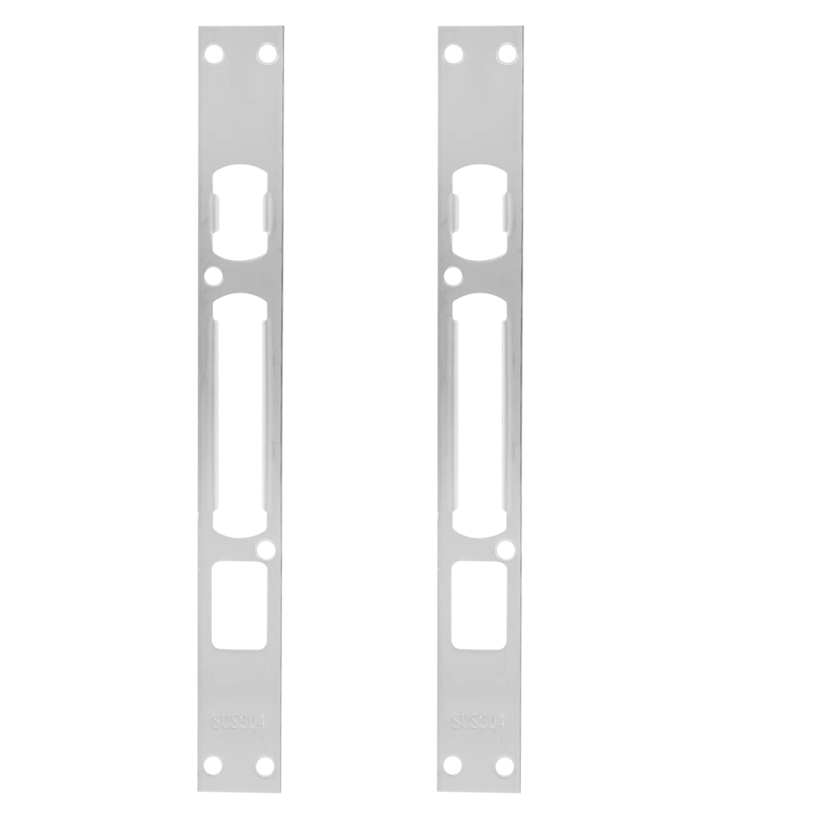 DOITOOL 2PCS Stainless Steel Door Security Reinforcement Plates - Heavy Duty Door Strike Plate for Enhanced Home Security (Fits Between Door Jamb and Door) | Perfect for Apartments, Houses & Offices