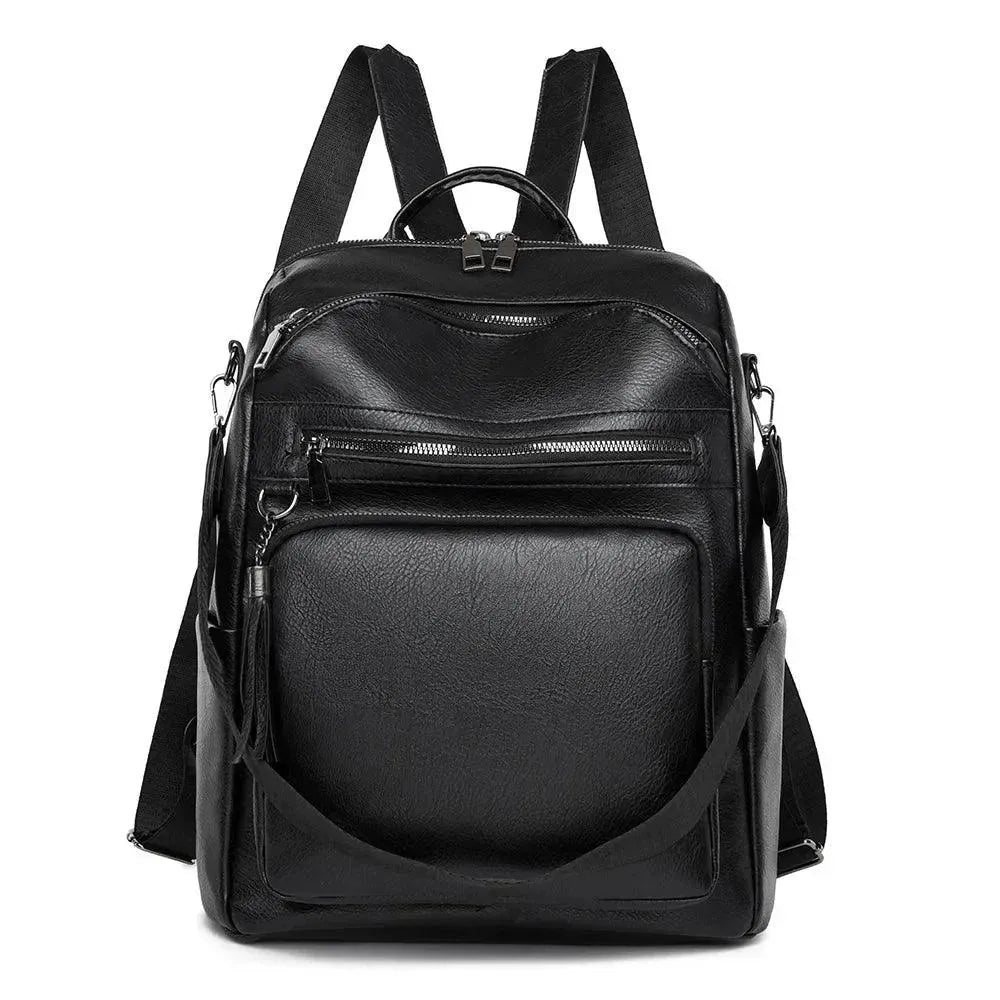 Vintage Style Women's Leather Backpack - Fashionable & Durable Travel Bag for Work, College & Daily Commute