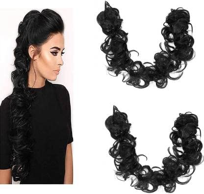 Natural Soft Long Silky Frill Hair Extensions for Ponytail & Bun - Juda Maker Hairpiece in Brown | Perfect for Weddings, Parties & Everyday Styling