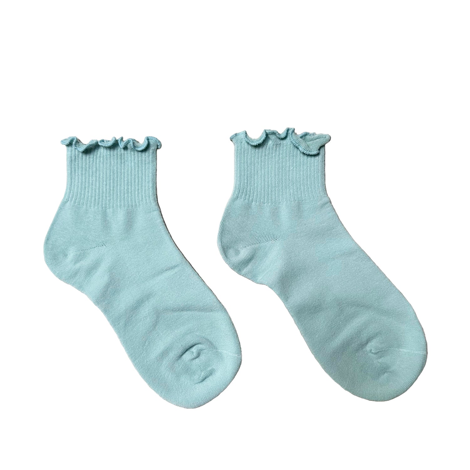 FLOOF Women's Light Blue For The Frill 2.0 Socks - Cozy Crew Socks for Everyday Wear, Work & Lounge