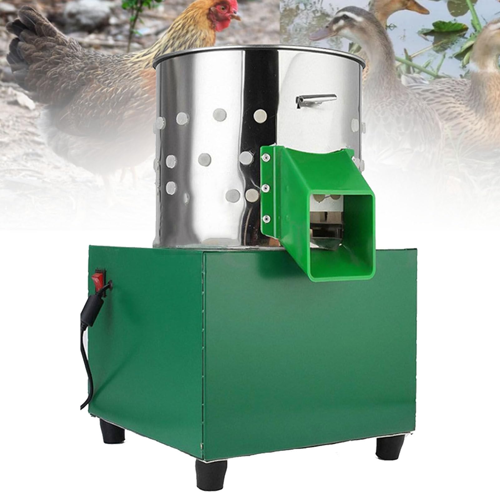 Stainless Steel 60W Electric Chicken Plucker Machine - Quick Feather Removal for Poultry, Duck, Turkey & Quail | Perfect for Home Butchering & Small Farm Use