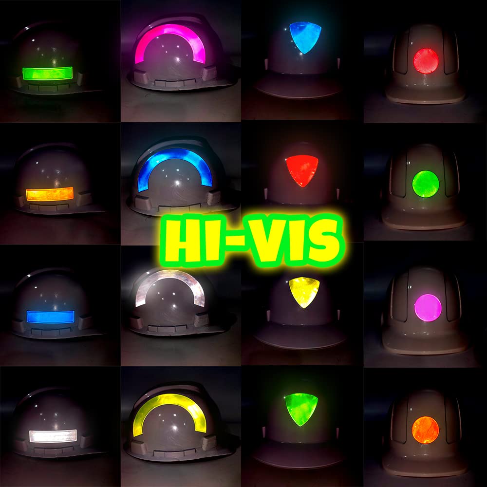 Custom Reflective Helmet Strips - High Visibility Safety Tape for Hard Hats - Waterproof Reflective Stickers (12 Pack) for Construction, Cycling & Night Work Safety