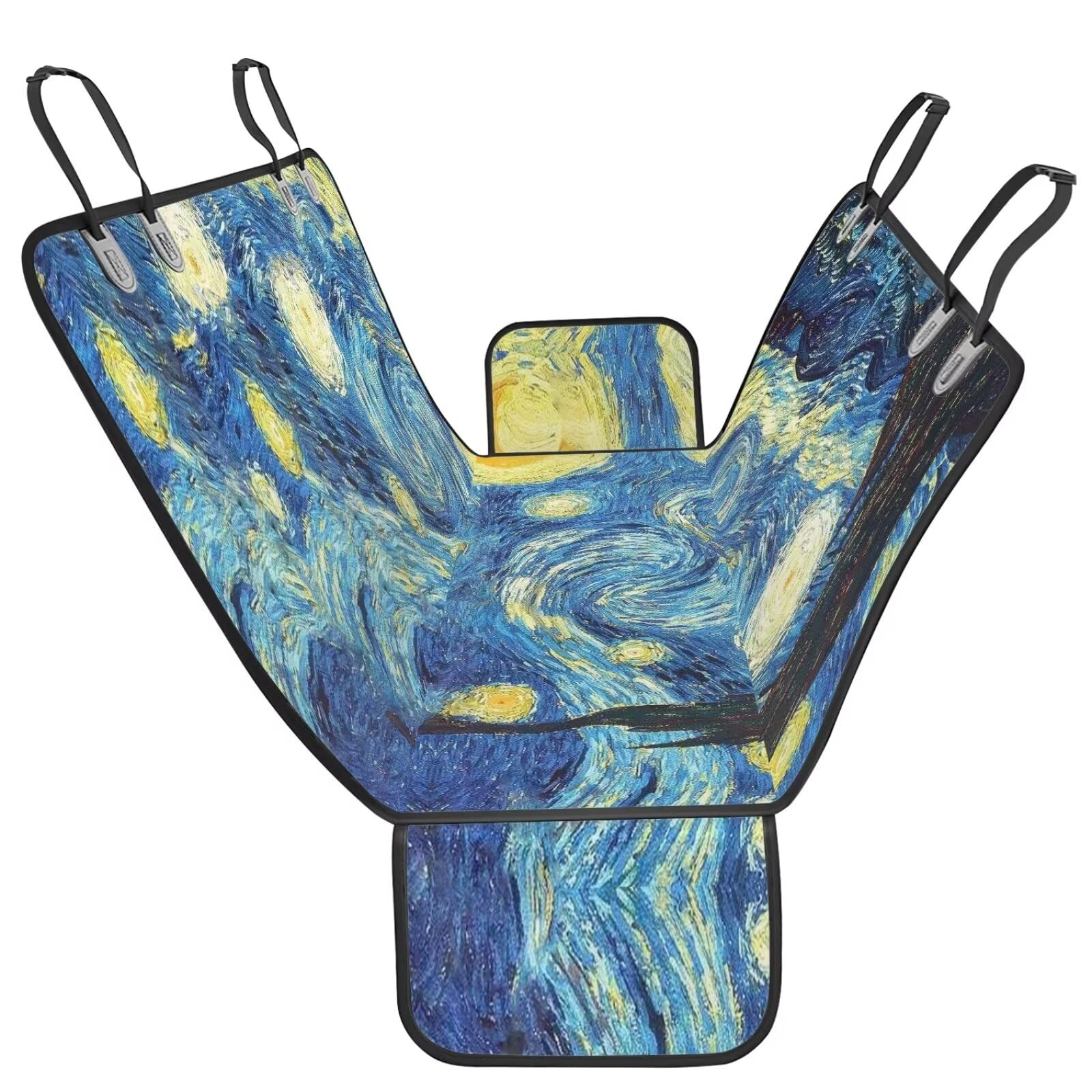 Starry Night Dog Seat Cover for Cars, Trucks & SUVs - Durable Nonslip Pet Back Seat Protector with Blue Sky Print | Perfect for Road Trips, Daily Commutes & Outdoor Adventures with Your Dog