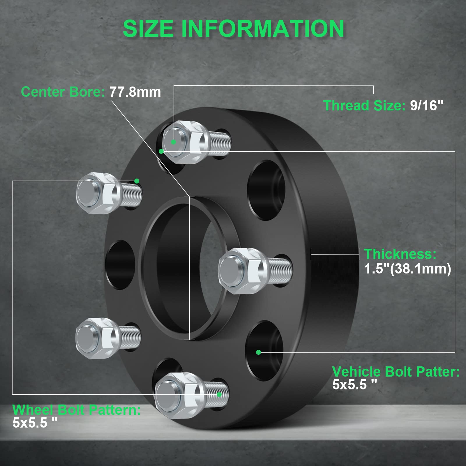 4PCS 5x5 to 5x4.5 Wheel Spacers Adapter - 1 Inch Thick, 5 Lug, M12x1.5 Studs, 87.1mm Bore - Compatible with Roadmaster (1991-1996) & Fleetwood (1986-1996) Vehicles - Perfect for Lifted Trucks, Off-Roading & Custom Wheel Fitment