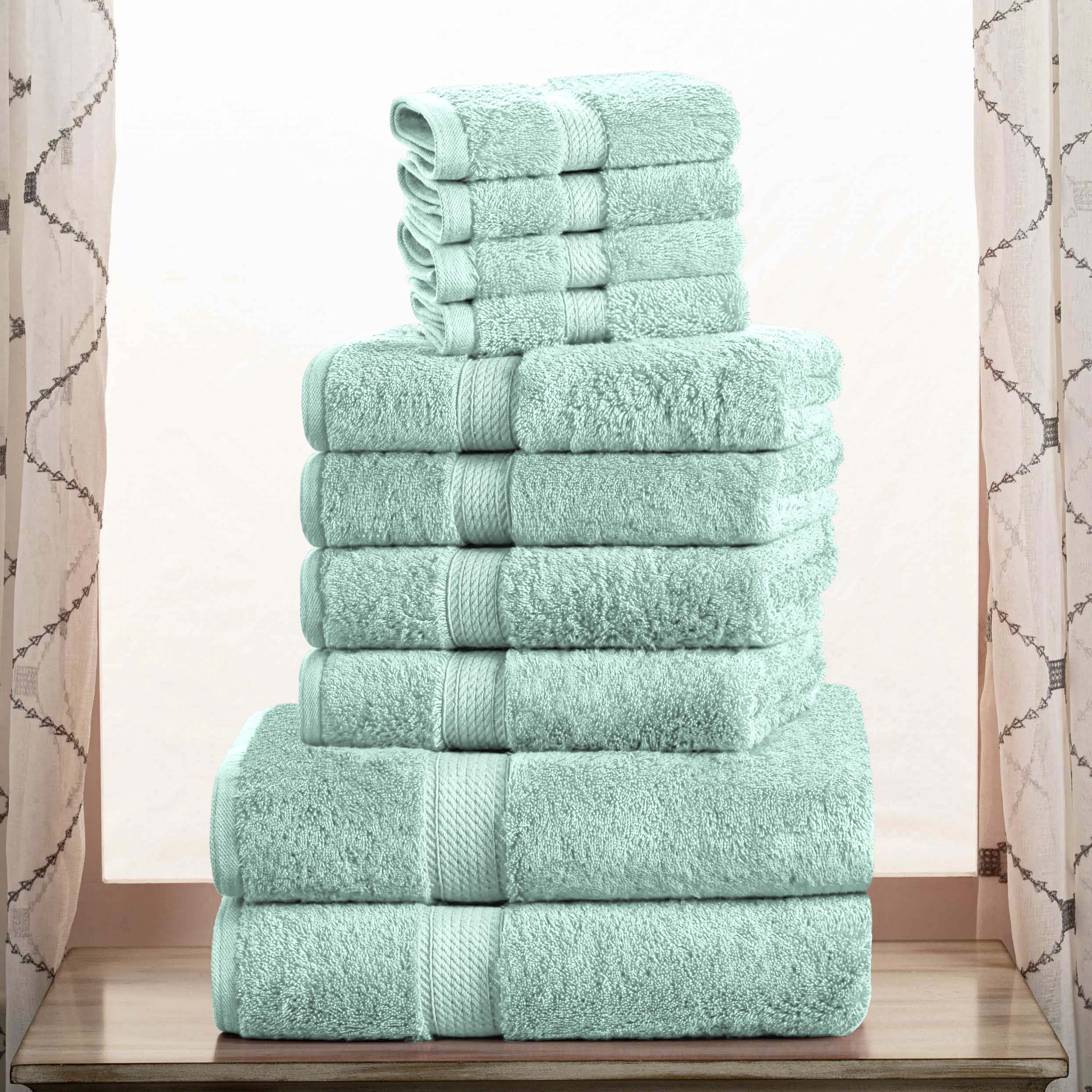 Premium Egyptian Cotton Plush Heavyweight Towel Set - 10 Piece Ultra Absorbent Luxury Bath Towels for Spa, Hotel & Home Use