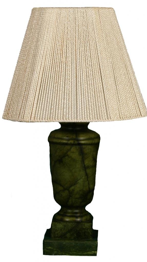 Royal Designs Jade Alabaster Mini Lamp with Square Cut Corner String Lampshade - Elegant Home Decor for Bedroom, Living Room & Office Lighting