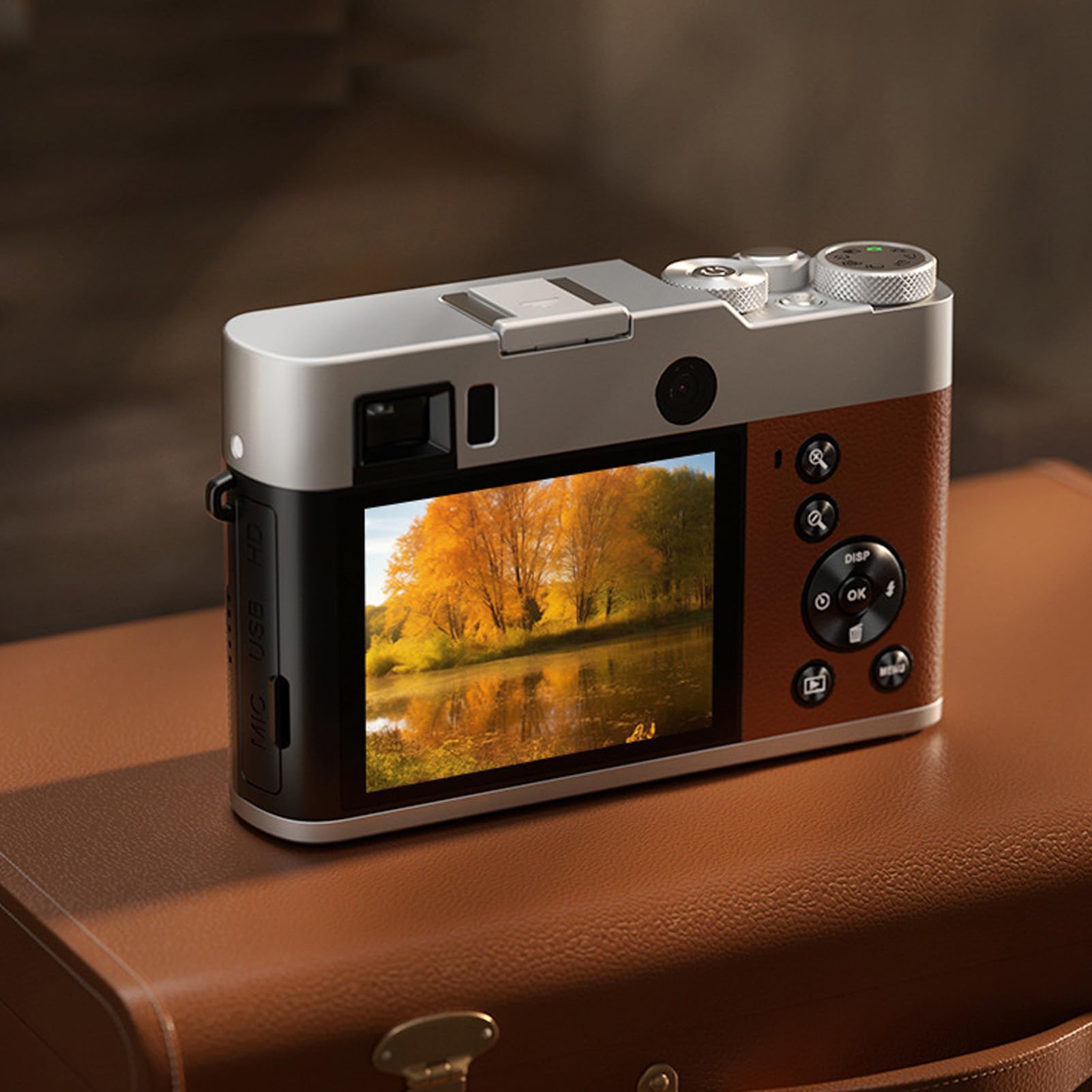 Annadue 5K Digital Camera with FHD 1080P & 48MP Dual Lens, 16X Zoom Auto Focus Point and Shoot Camera for Travel, Vlogging, Photography - Perfect for Parties, Outdoor Adventures & Content Creation (Brown)