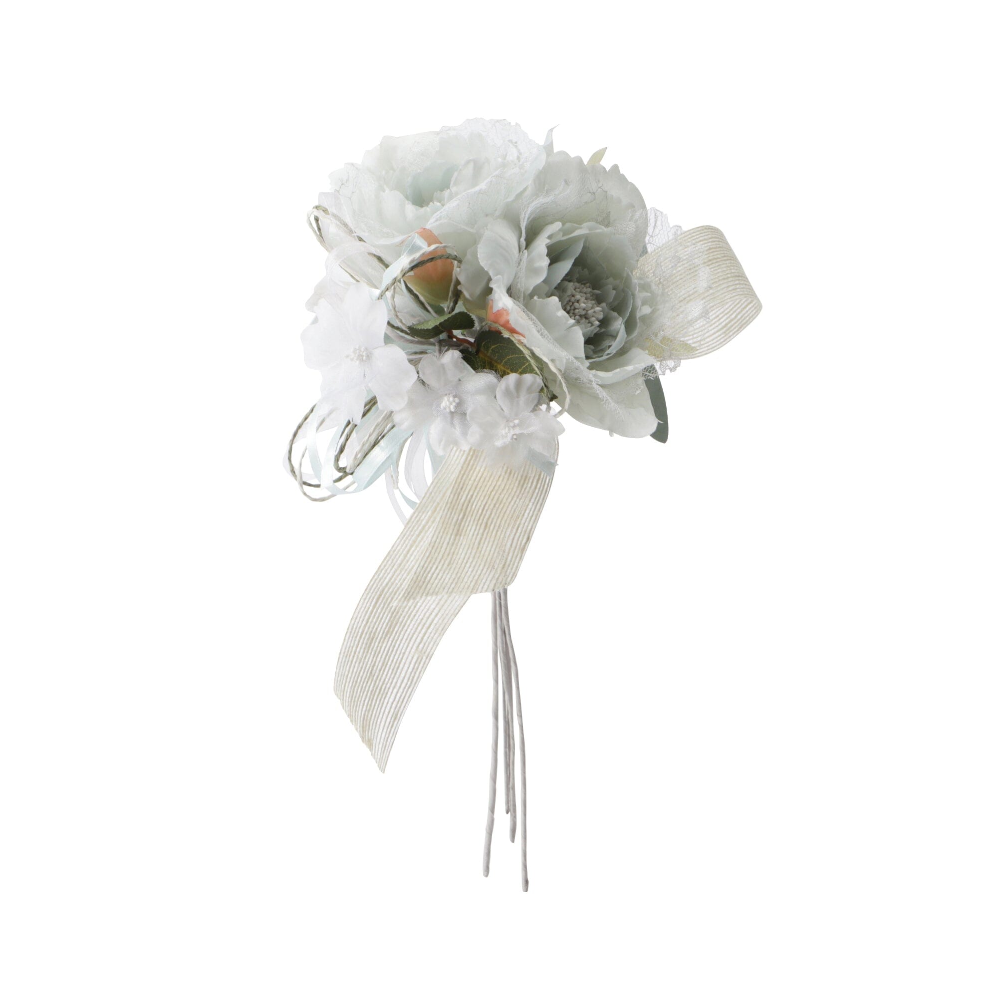Elegant Mint Green Lace Peony Bouquet - Perfect for Weddings, Home Decor, and Special Occasions