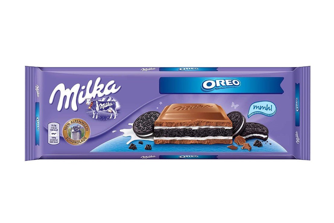 Milka Oreo Chocolate Bar 300g - Delicious Milk Chocolate with Oreo Cookie Pieces, Perfect for Snacking, Gifts & Dessert Toppings