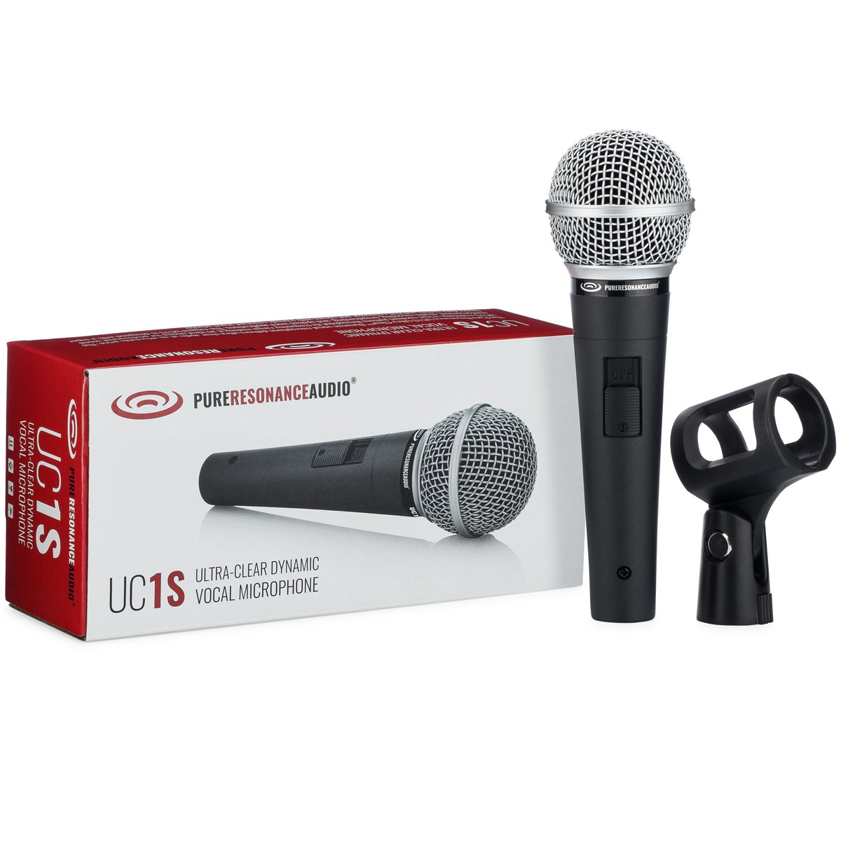 Pure Resonance Audio UC1S Professional Dynamic Vocal Microphone with On/Off Switch - Perfect for Podcasting, Live Streaming & Studio Recording