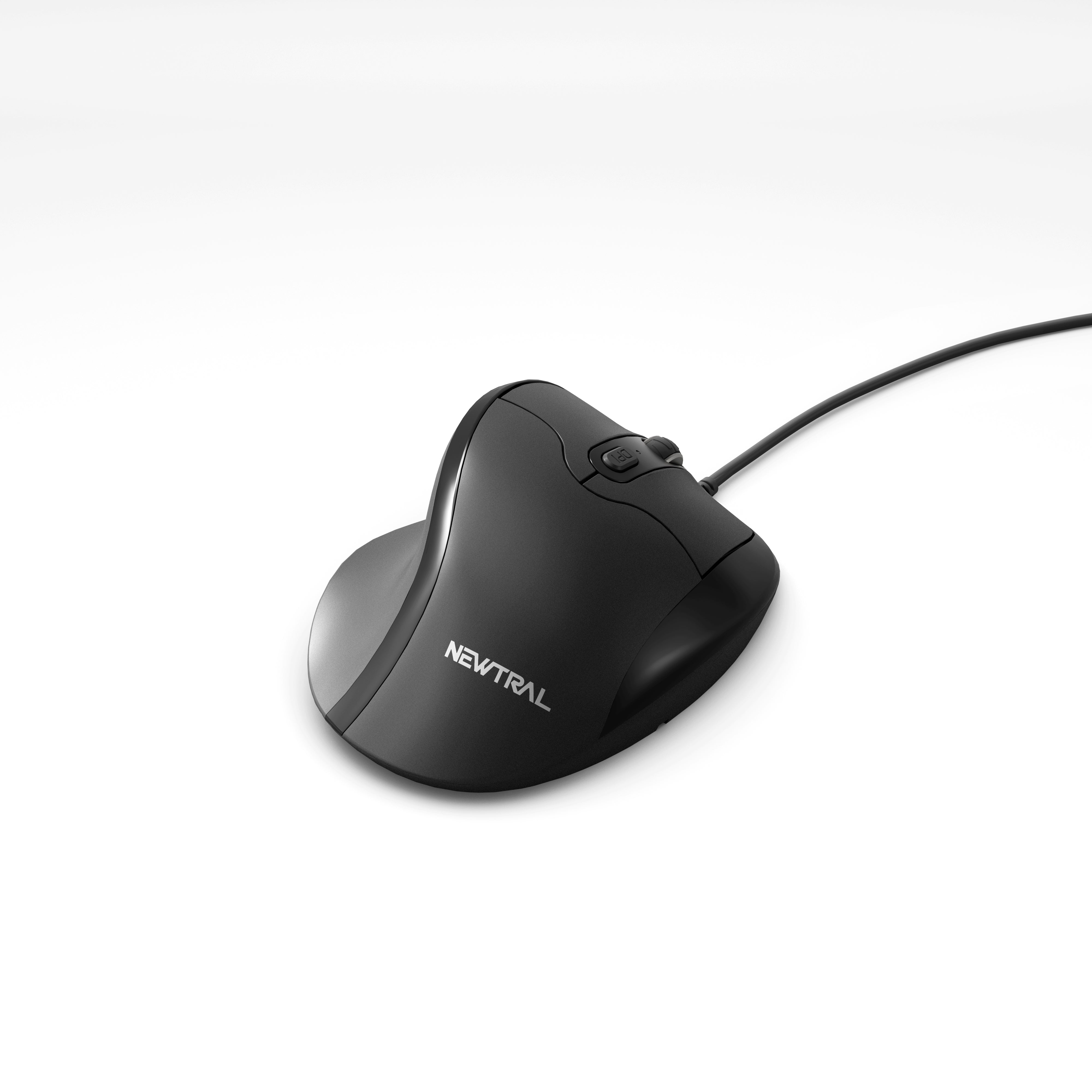Newtral 3 Wired USB Computer Mouse - Ergonomic Medium Size Black Gaming Mouse for PC, Laptop, Office & Home Use