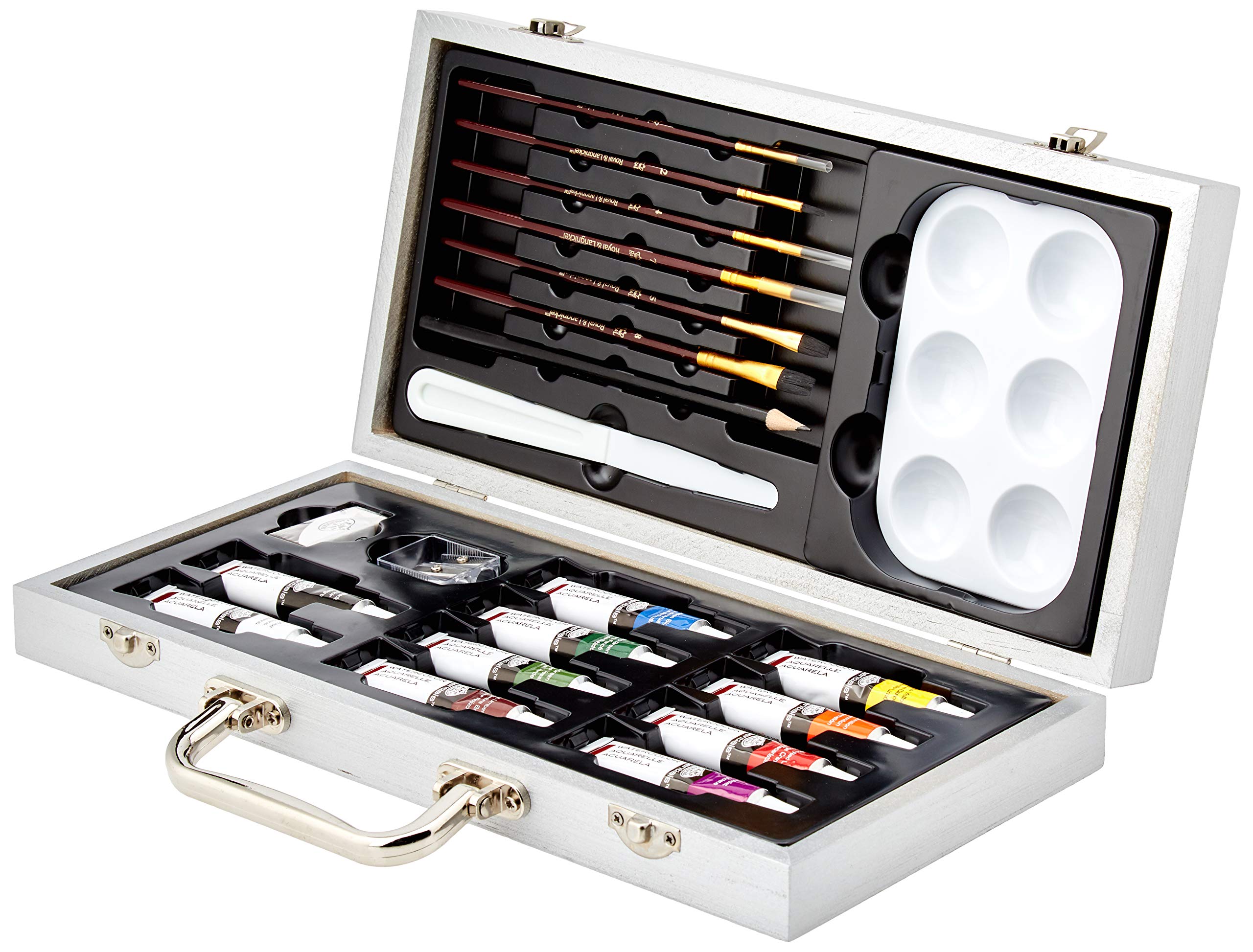 Beginner Watercolor Painting Kit - Wooden Box Set with Brushes, Paints & Paper | Perfect for Artists, Students & DIY Craft Projects