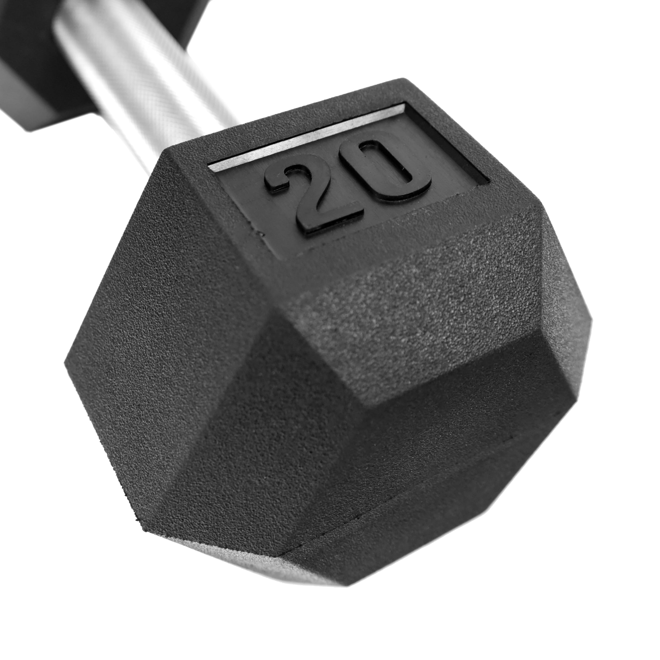 NEXO Commercial Grade Rubber Hex Dumbbells - Full Knurled Straight Handle for Strength Training, Home Gym & CrossFit Workouts | Durable Weight Lifting Equipment for Men & Women