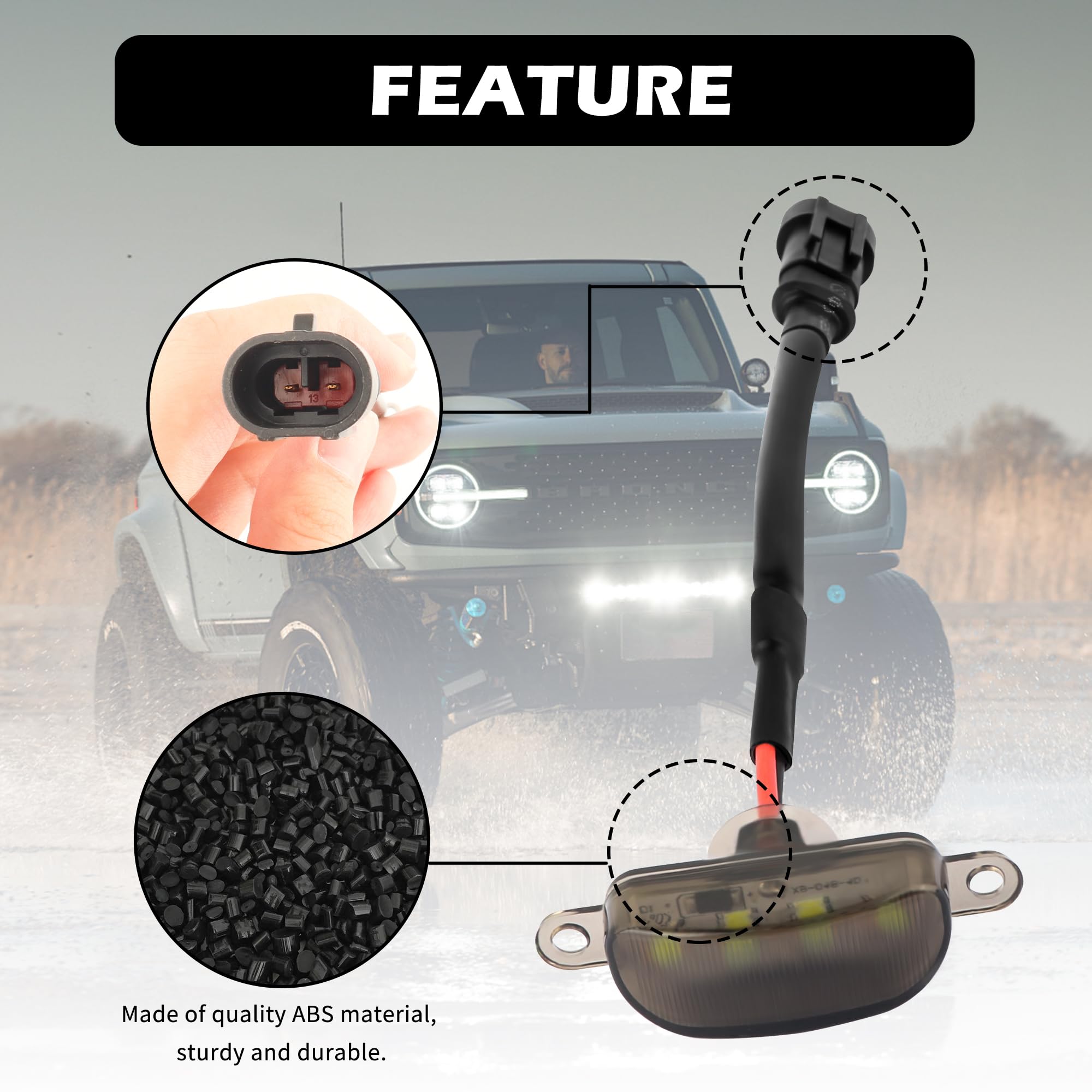 4-in-1 Soft Amber LED Grill Lights for Trucks with Wiring Harness Kit - Flush Mount Front Grill Lights with Lenses Compatible with Ford F150 F250 F350 (White) - Perfect for Off-Roading, Night Driving & Truck Customization