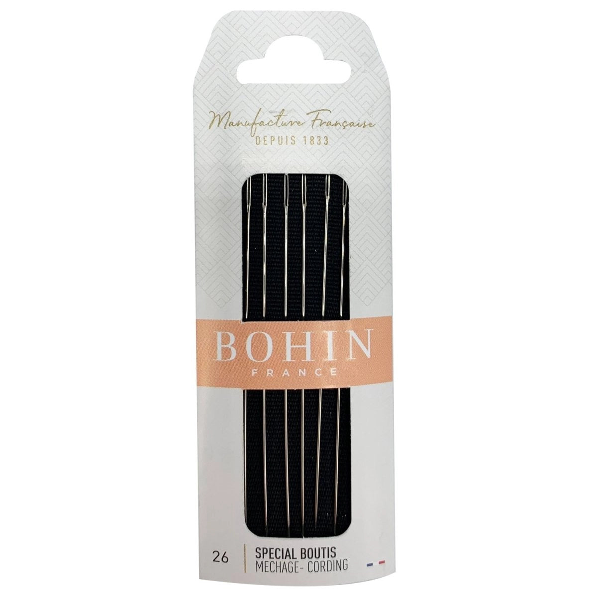 Bohin Special Boutis Long Needles for Quilting, Embroidery, and Sewing - Premium French Handcrafted Needles for Fine Fabrics and Detailed Stitching