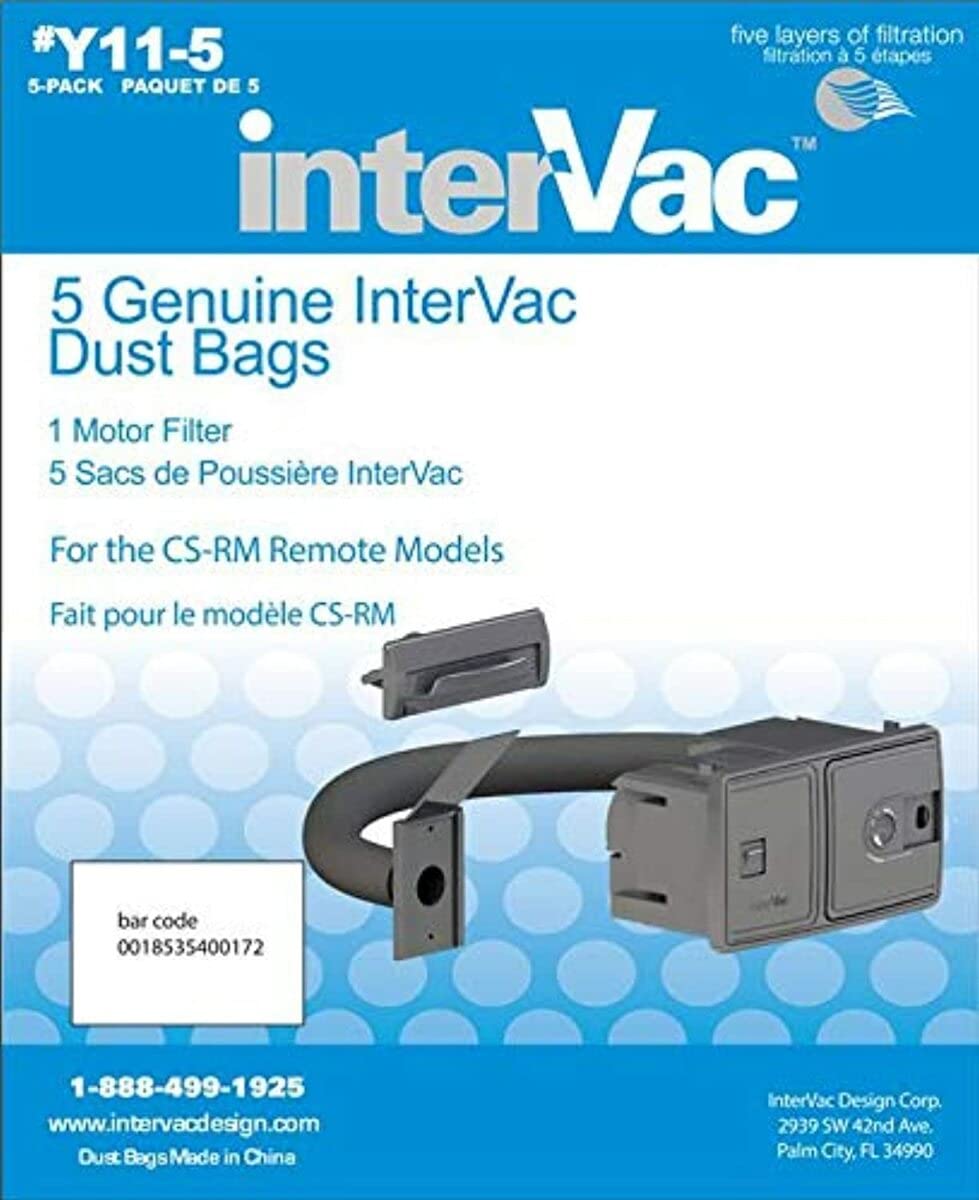 Genuine InterVac Vacuum Cleaner Dust Bags for CSRM Models - Y11-5 Replacement Filters | Perfect for Home & Office Cleaning