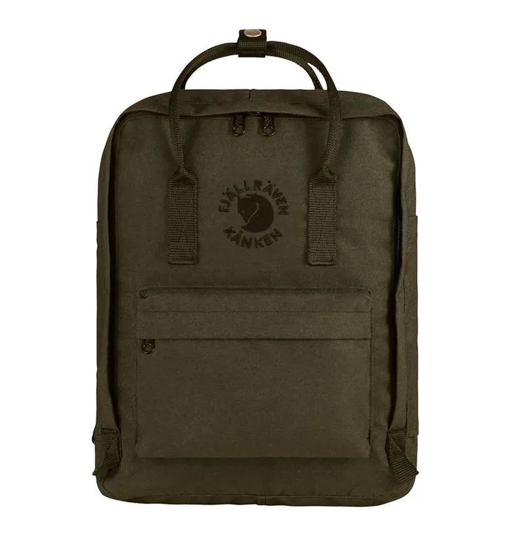 Fjallraven Re-Kanken Backpack - Eco-Friendly Laptop Backpack for Men & Women, Durable Water-Resistant Daypack for School, Work, Travel & Hiking - Dark Olive Green