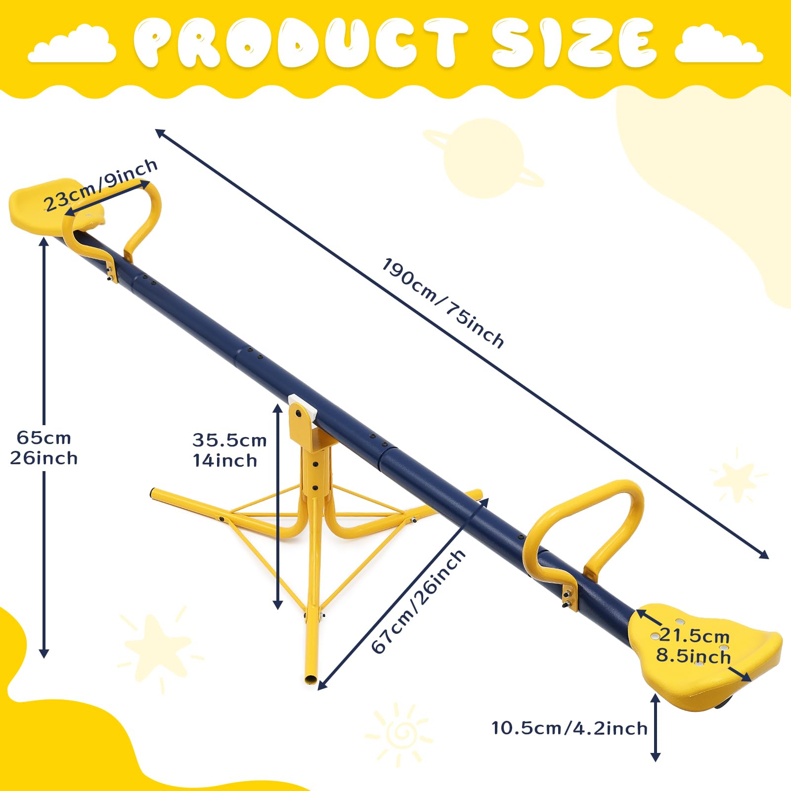 360° Rotating Teeter Totter Seesaw for Kids Ages 4-8 | Outdoor Backyard & Playground Toy | Perfect for Family Fun, Parks, and Daycare Centers