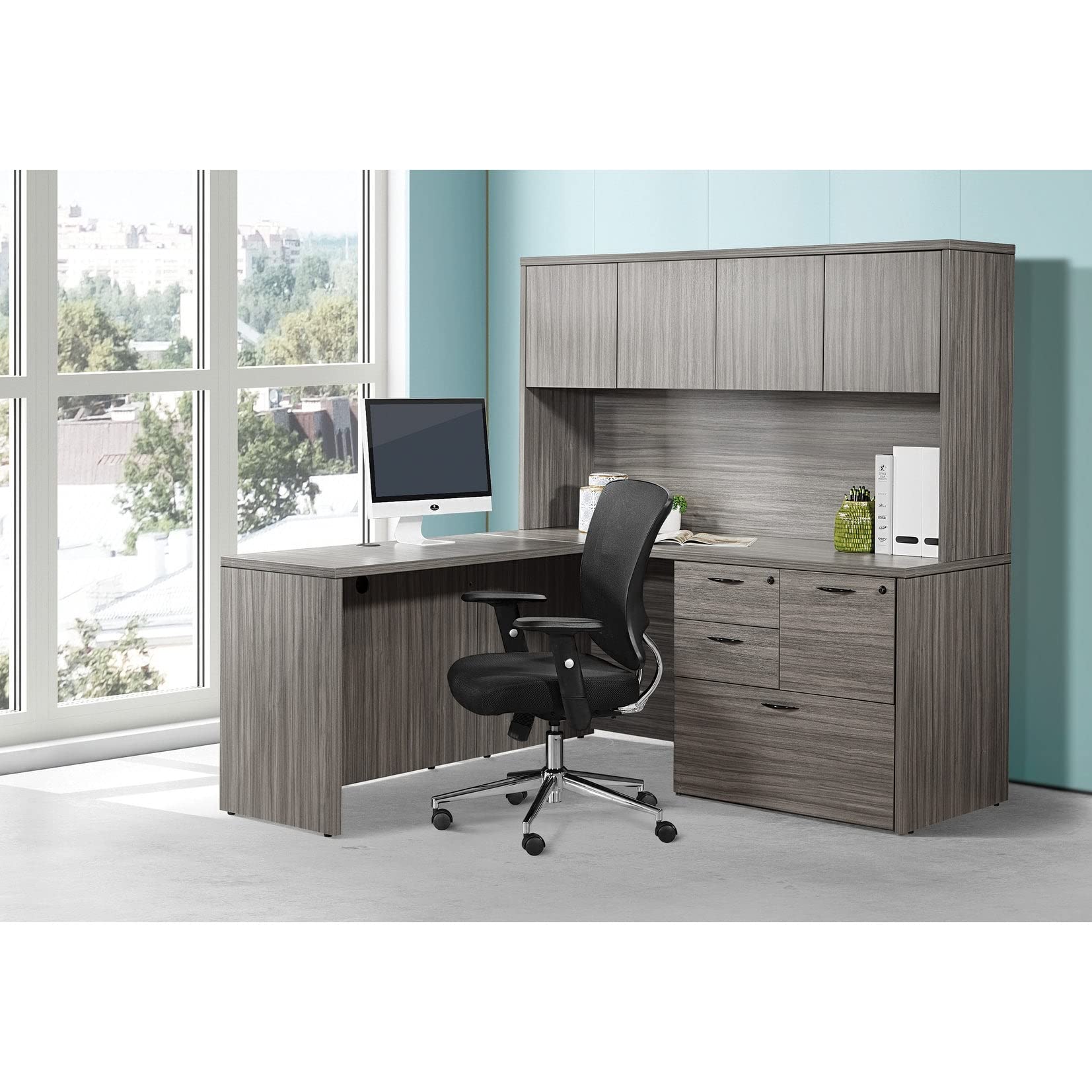 Office Star EM Series Ergonomic Mesh Office Chair with Adjustable Lumbar Support, Locking Tilt & Chrome Base - Black - Perfect for Home Office, Workstation & Computer Desk