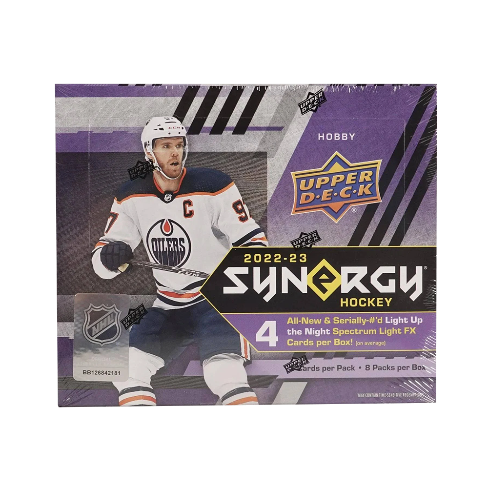 2022-23 Upper Deck Synergy Hockey Hobby Box - Premium NHL Trading Cards Collection for Collectors & Fans - Perfect for Trading, Gifting, and Display