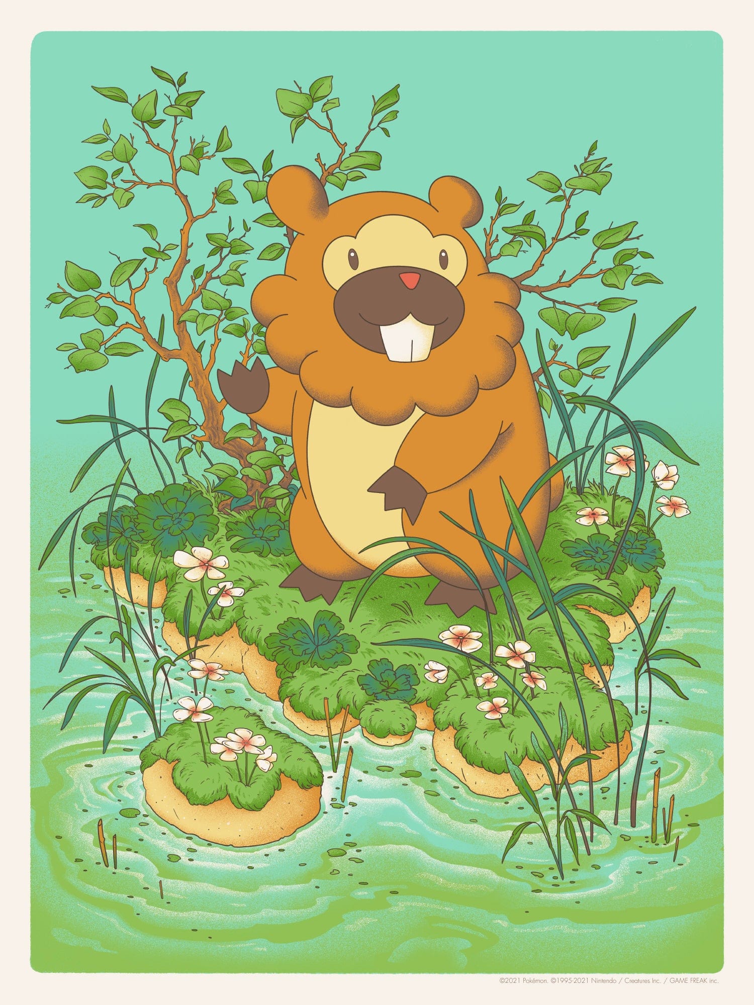 Bidoof Poster - Cute Pokemon Wall Art Decor for Fans, Kids Room & Gaming Room - Perfect Gift for Pokemon Lovers