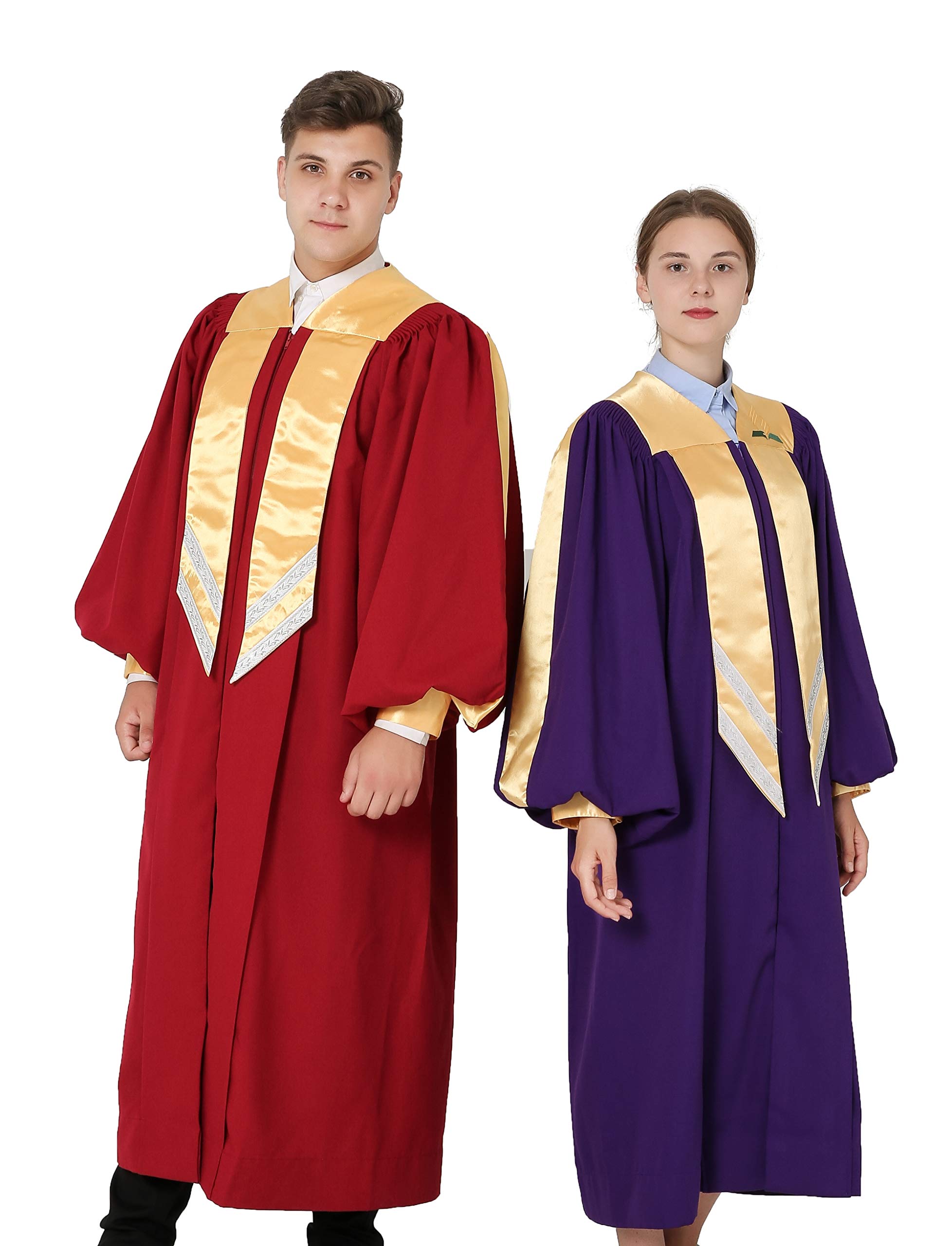 IvyRobes Unisex Custom Crescendo Choir Robe with Fluted Cuff Sleeves - Perfect for Church Choir Performances, Graduation Ceremonies & Formal Events