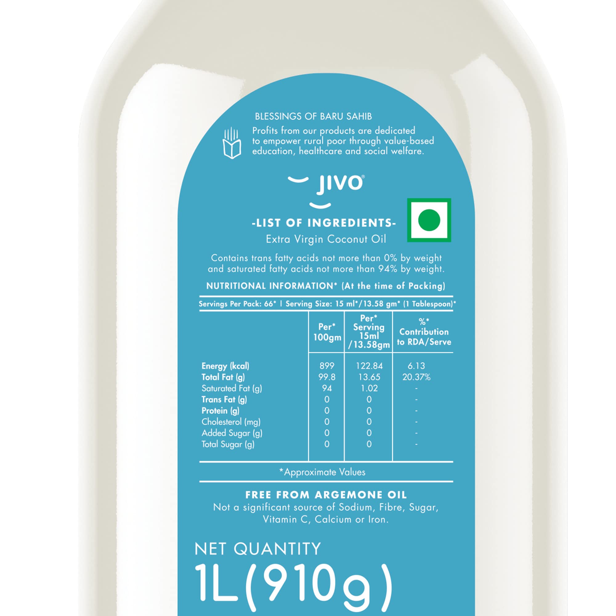 Organic Cold-Pressed Extra Virgin Coconut Oil - 1 Litre | Unrefined, Chemical-Free, Zero Cholesterol | Perfect for Cooking, Baking, Hair & Skin Care | Multipurpose Natural Coconut Oil for Healthy Lifestyle