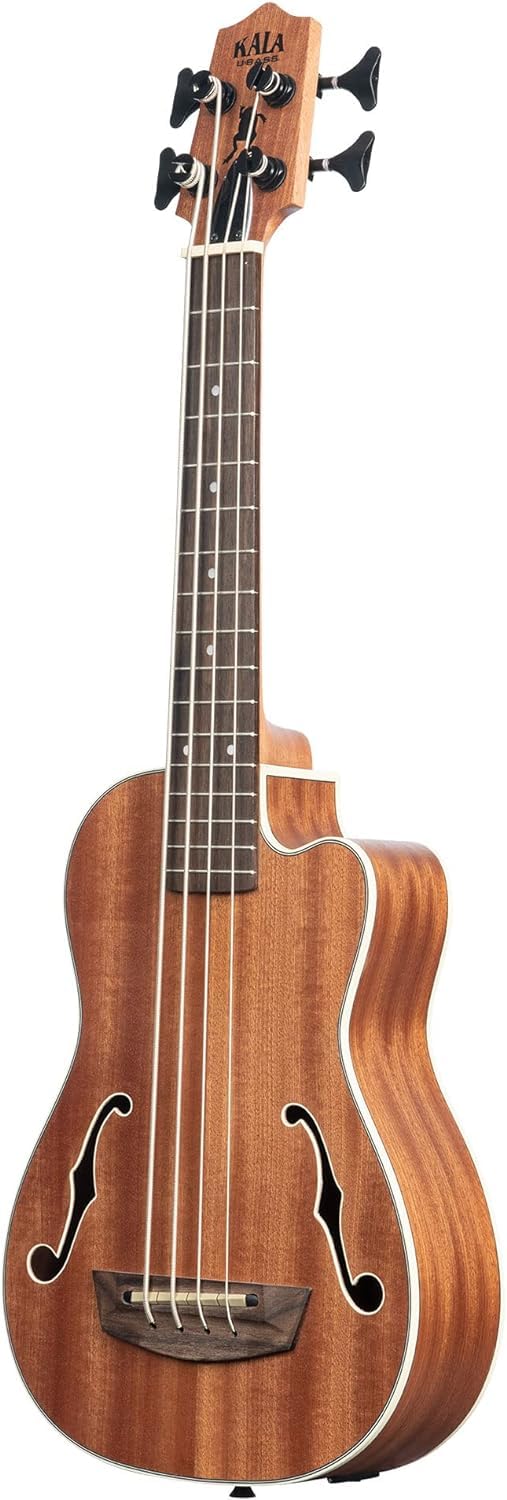 Journeyman Acoustic-Electric U Bass Guitar with F-Holes - Professional Bundle Includes Tuner & Polishing Cloth | Perfect for Live Performances, Studio Recording & Music Practice