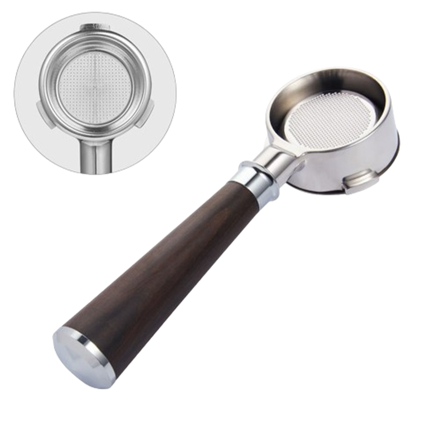Breville Compatible 54mm Bottomless Portafilter - Black Rosewood Handle for Espresso Machines | Perfect for Home Baristas & Professional Coffee Shops
